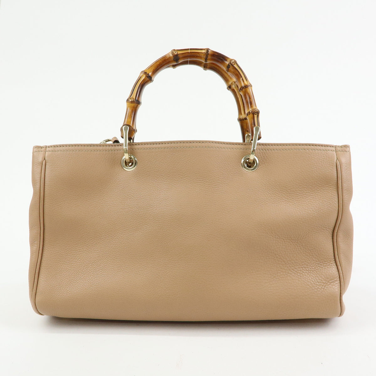 GUCCI Bamboo Shopper Medium 2Way Bag Shoulder Bag Hand Bag Beige 323660