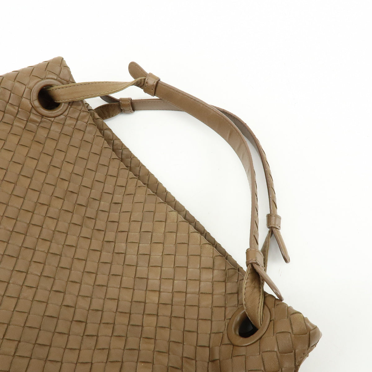 BOTTEGA VENETA Intrecciato Leahter Shoulder Bag Tote Bag Cafe Brown