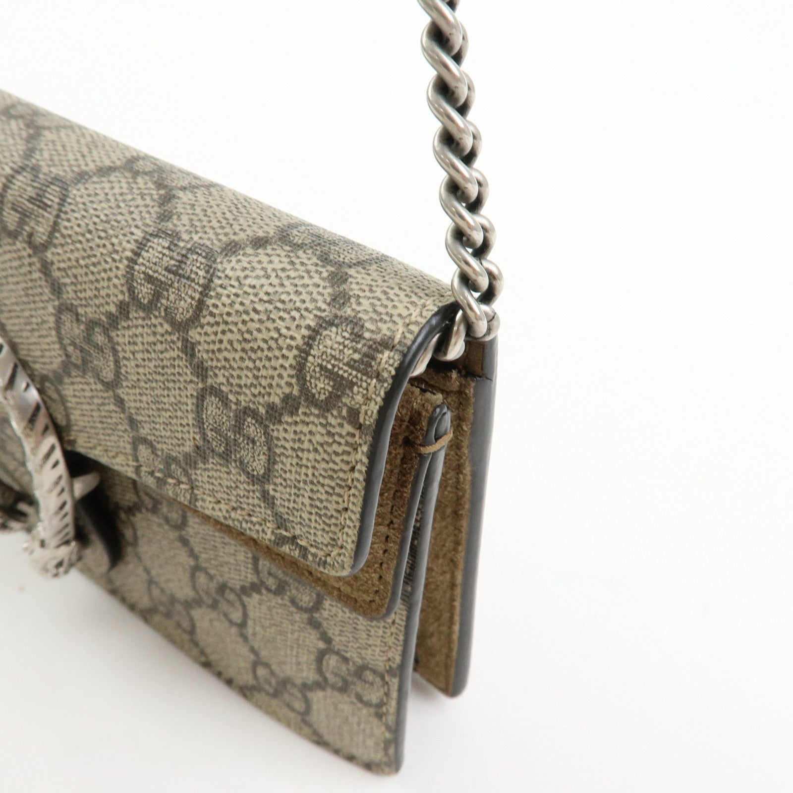 GUCCI Dionysus Super Mini Bag Leather Chain Shoulder Bag Beige 476432