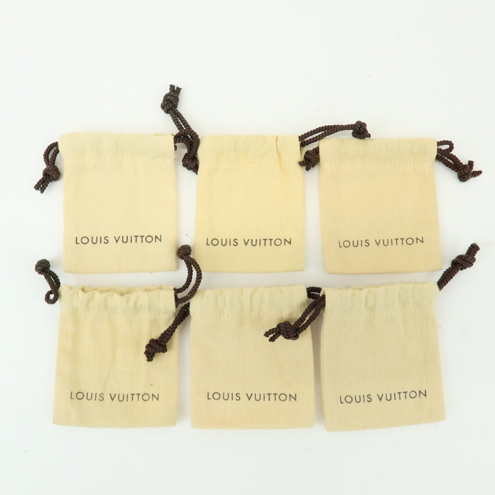 Loiuis Vuitton Set Of  32 Dust Bag Drawstring Style Beige Brown