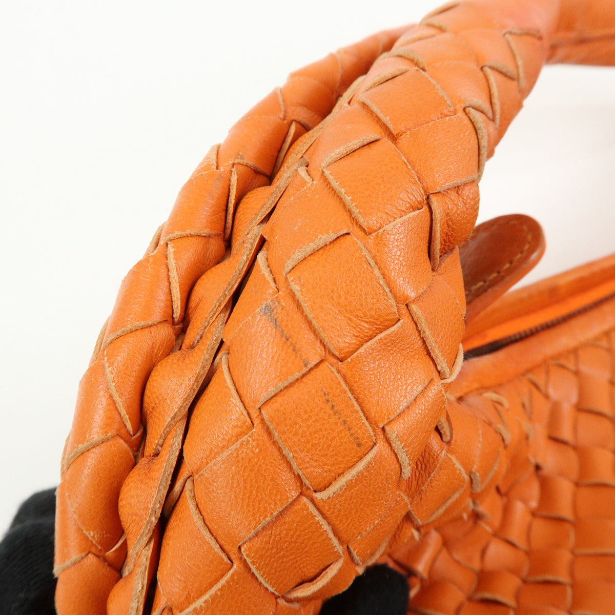 BOTTEGA VENETA Hobo Intrecciato Leather Shoulder Bag Orange 115653