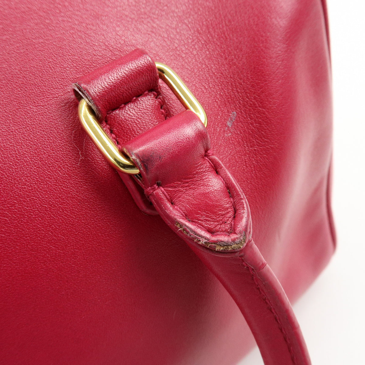 SAINT LAURENT PARIS Baby Duffle Leather 2Way Hand Bag Fuchsia 330958