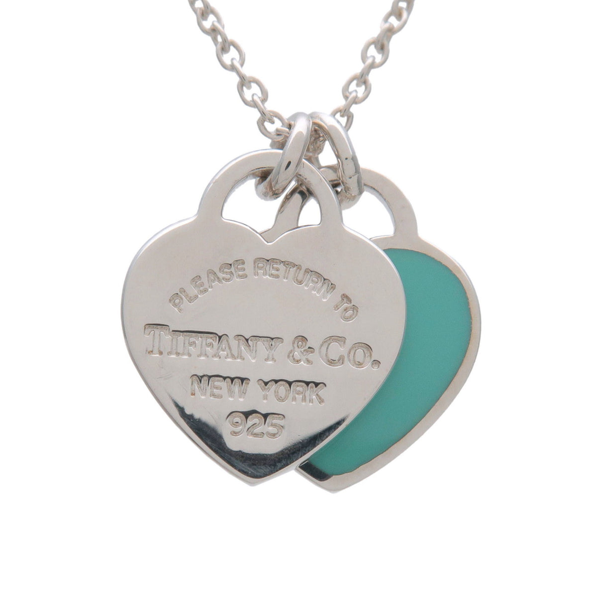 Tiffany & Co Return to Tiffany Mini Double Heart Tag Necklace SV925