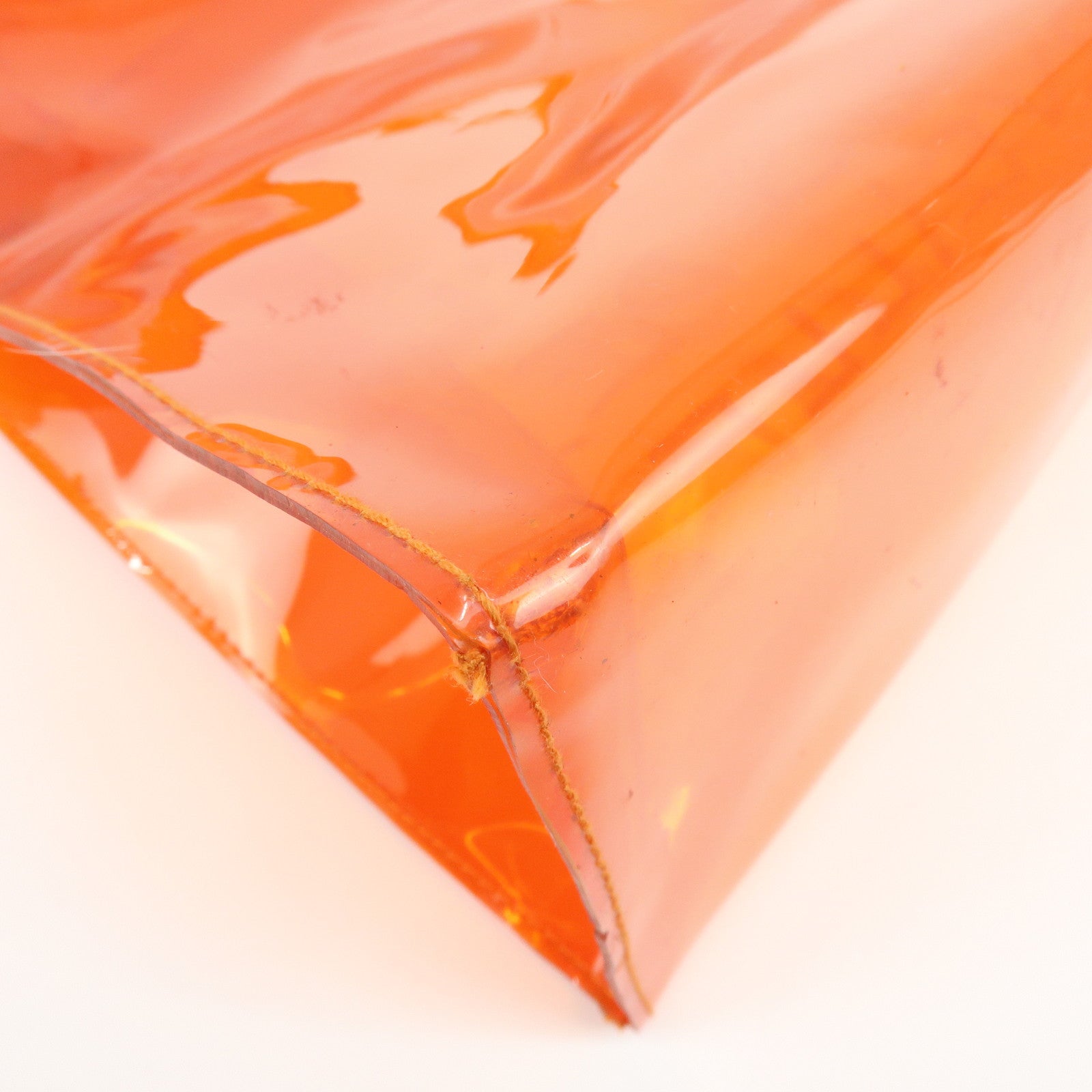 HERMES Kelly Vinyl Hand Bag SOUVENIR DE L'EXPOSITION Orange