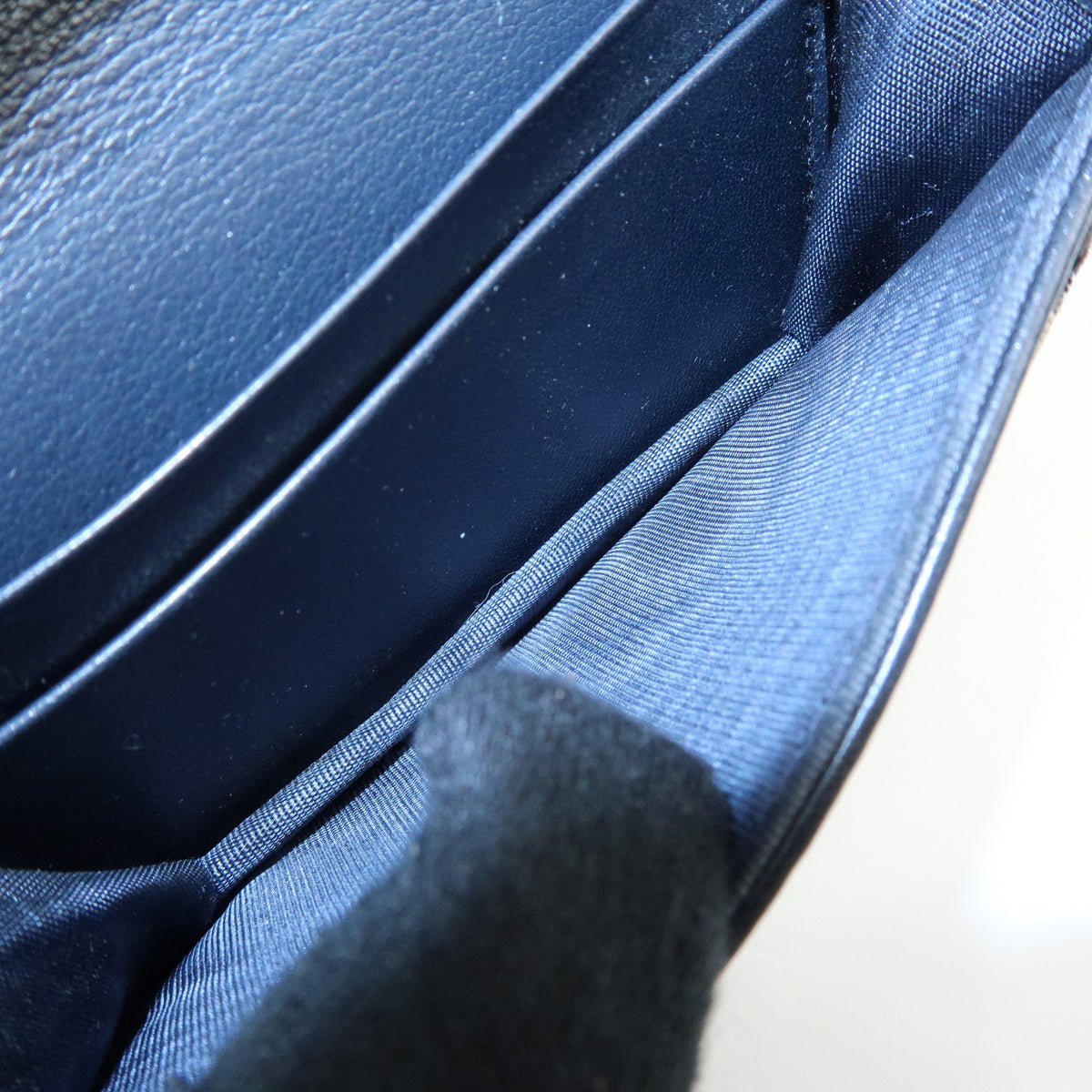 Christian Dior Oblique Saddle Jacquard Canvas Leather Card Case Navy