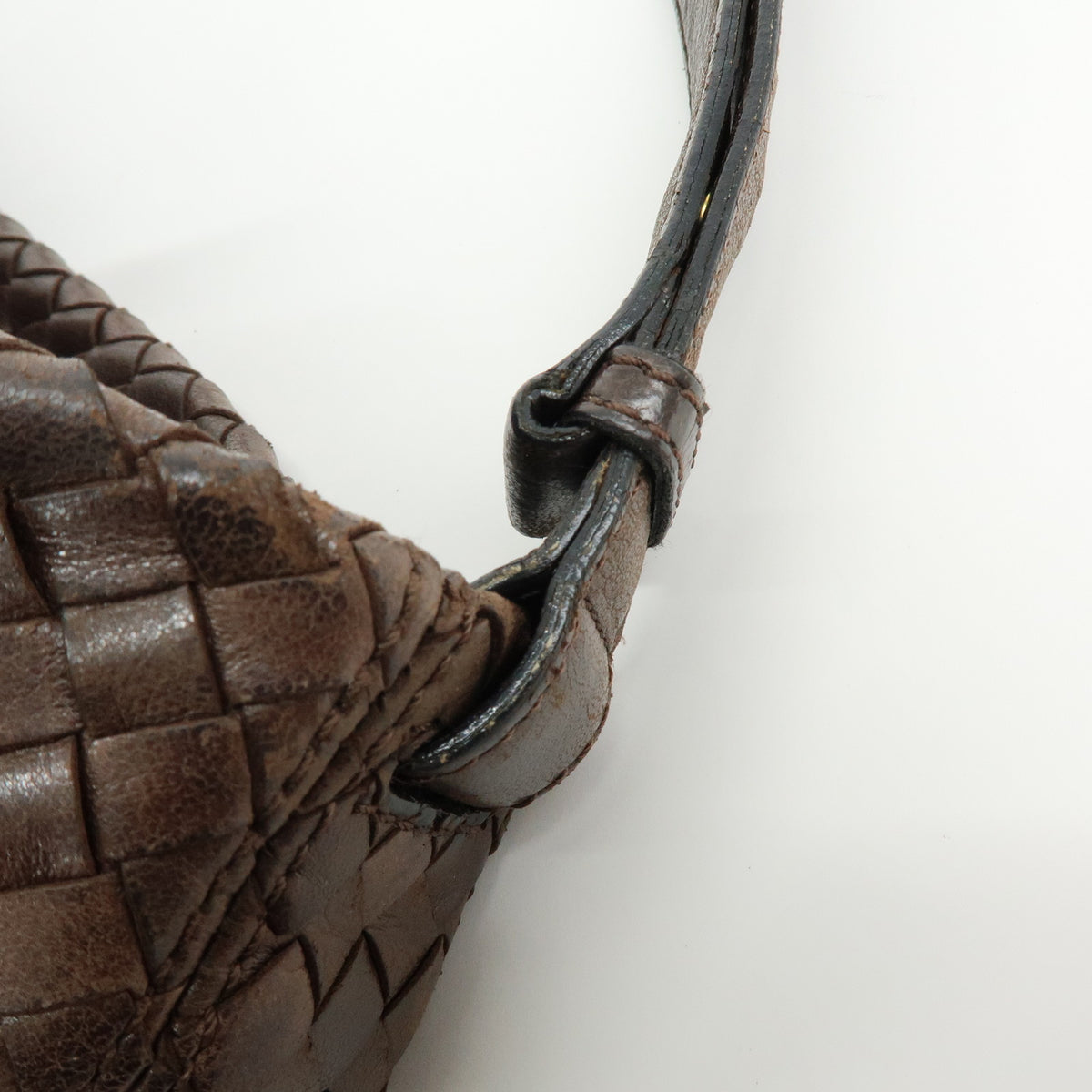 BOTTEGA VENETA Intrecciato Leather Shoulder Bag Hand Bag Brown