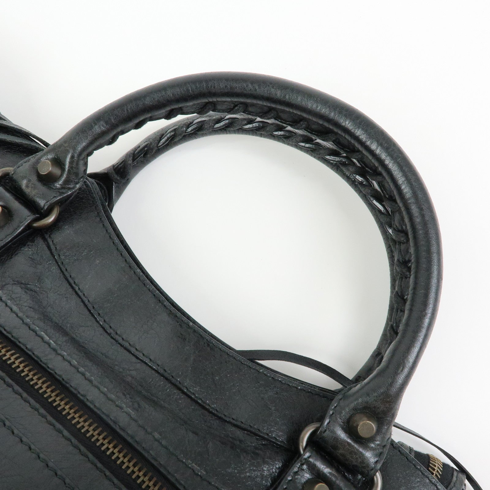 BALENCIAGA The Town Leather 2Way Bag Hand Bag Black 240579