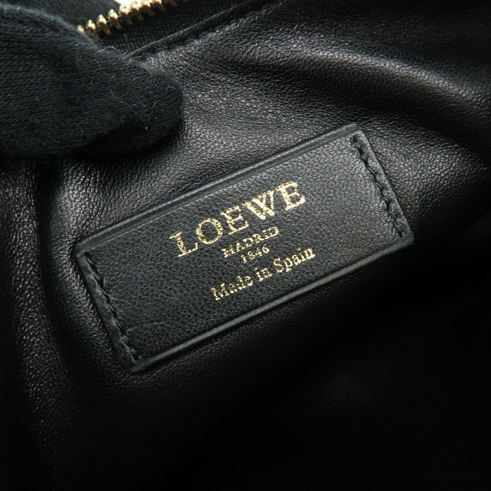 LOEWE Anagram Nappa Leather Clutch Bag Flat Pouch Pink Orange