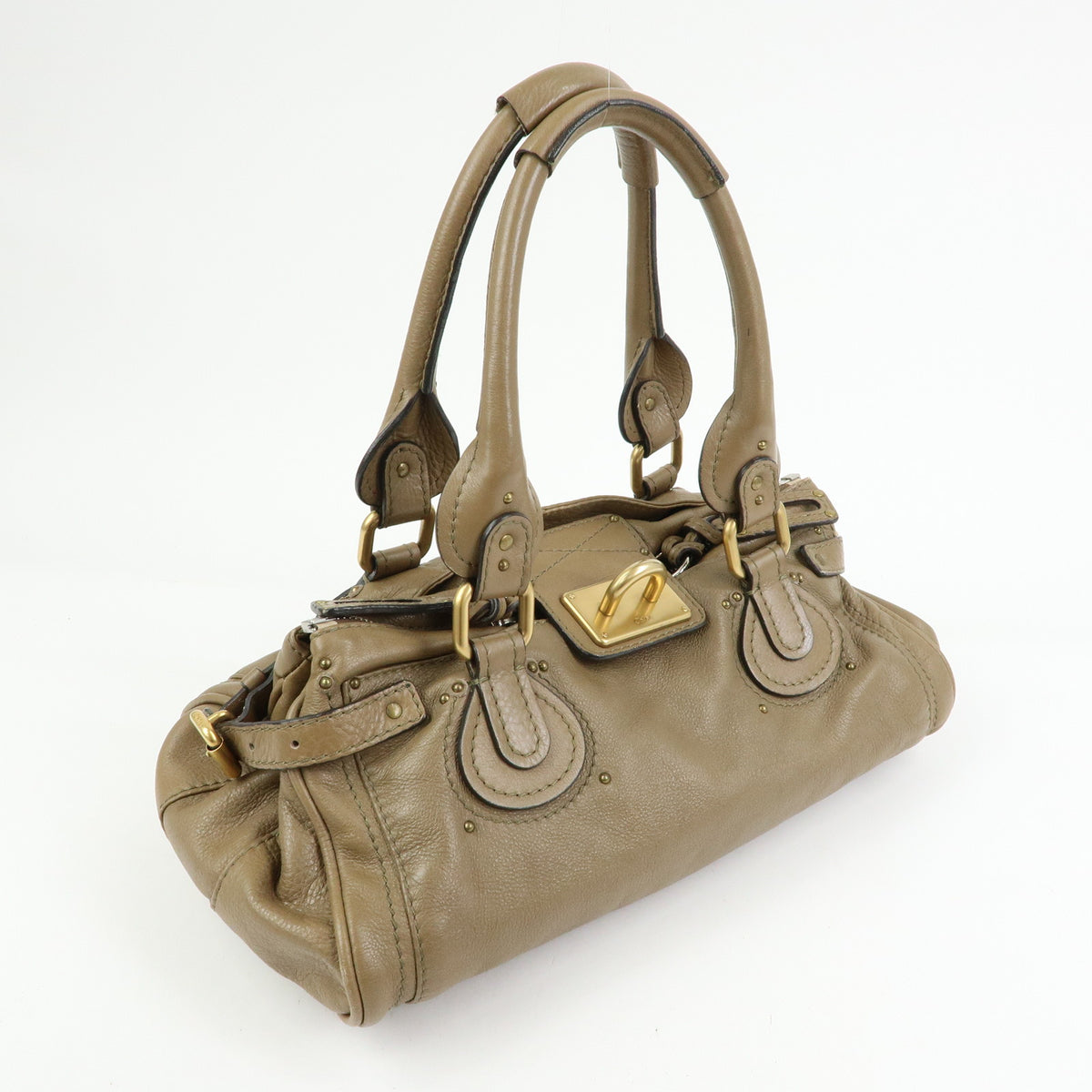 Chloe Paddington Leather Hand Bag Boston Bag Brown