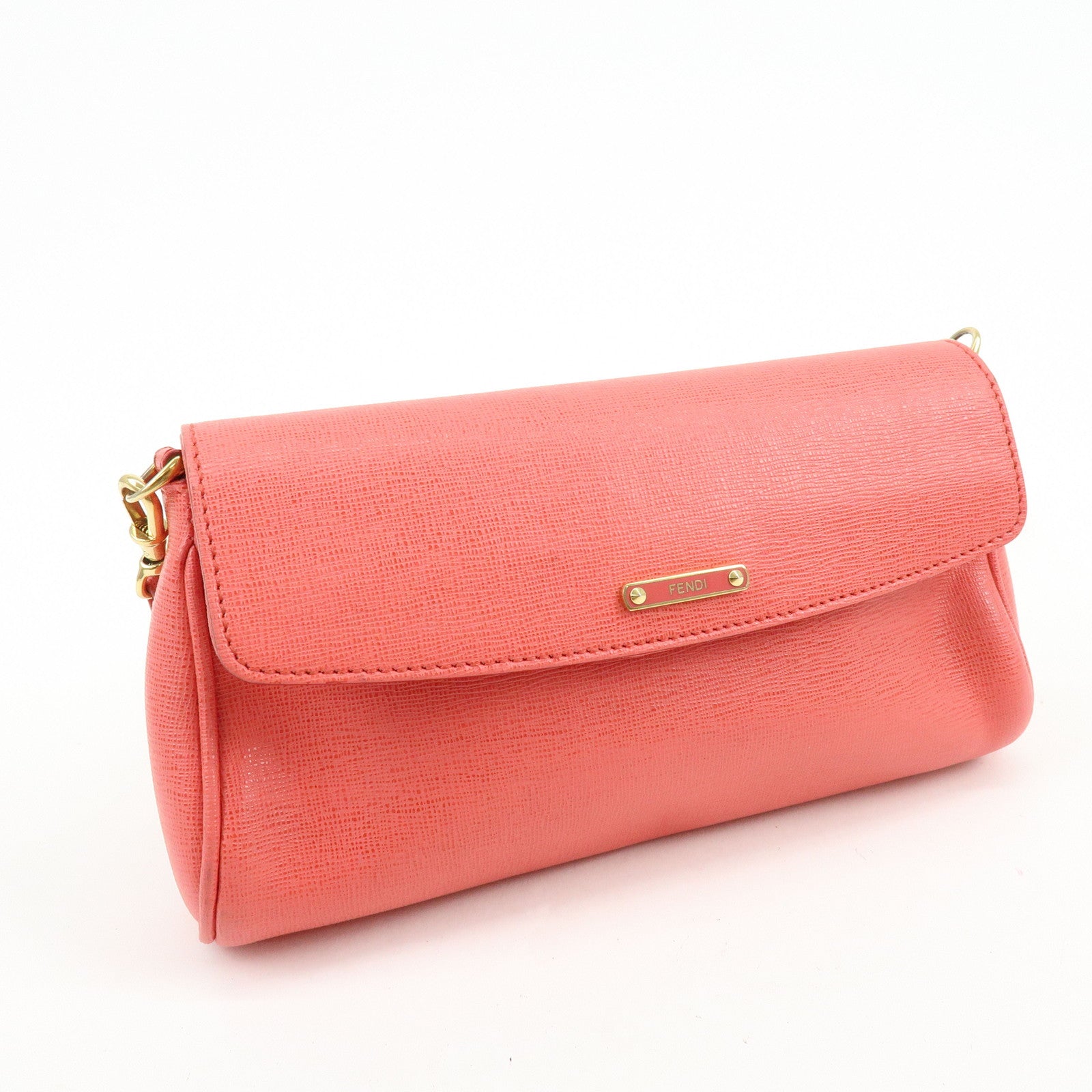 FENDI PVC Mini Pochette Shoulder Bag Crossbody Bag Pink 8M0315