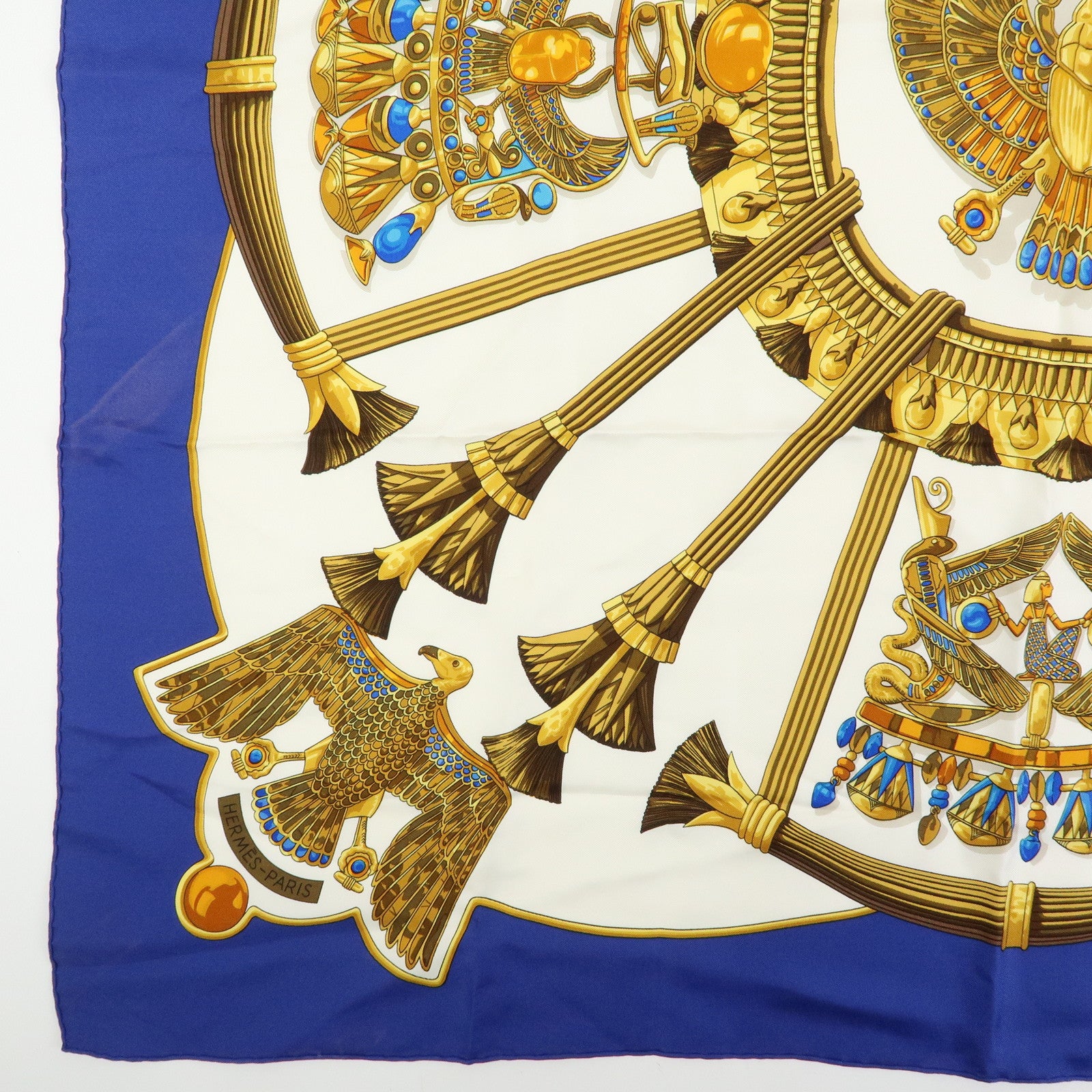 HERMES Carre 90 Lot of 2 Silk 100% Scarf brides de gala/caty Red Blue