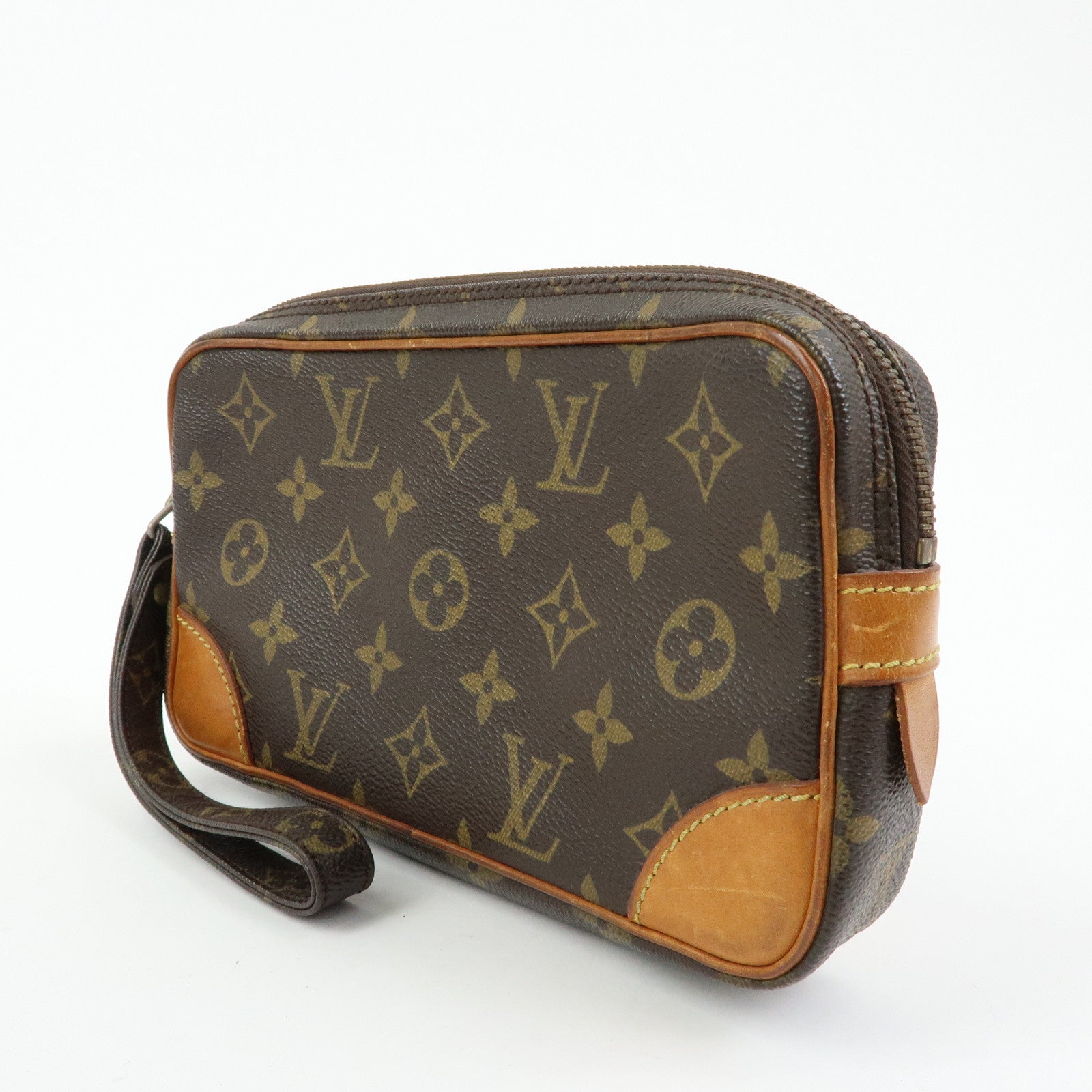 Louis Vuitton Monogram Marly Dragonne PM Clutch Bag Brown M51827
