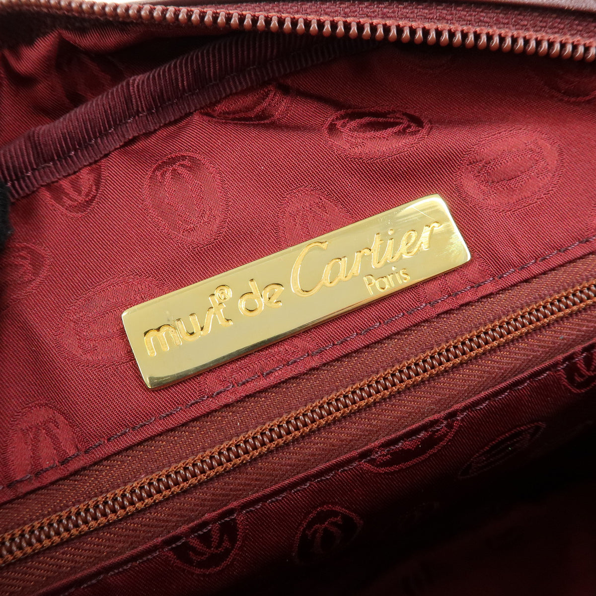 Cartier Must de Cartier Leather Shoulder Bag Bordeaux