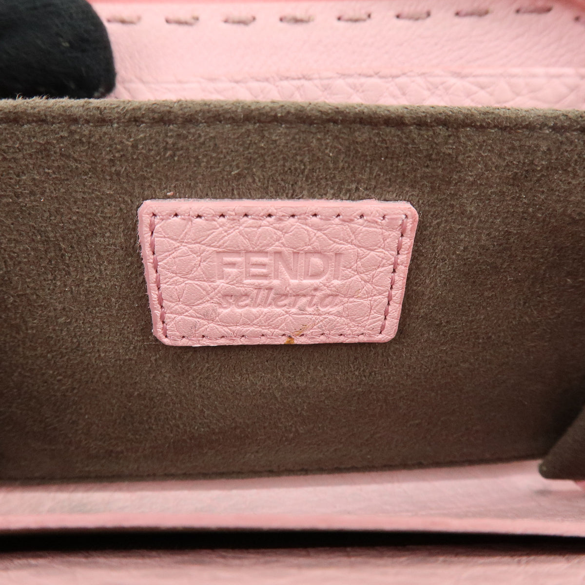 FENDI Selleria Leather Compact Zippy Wallet Pink 8M0313
