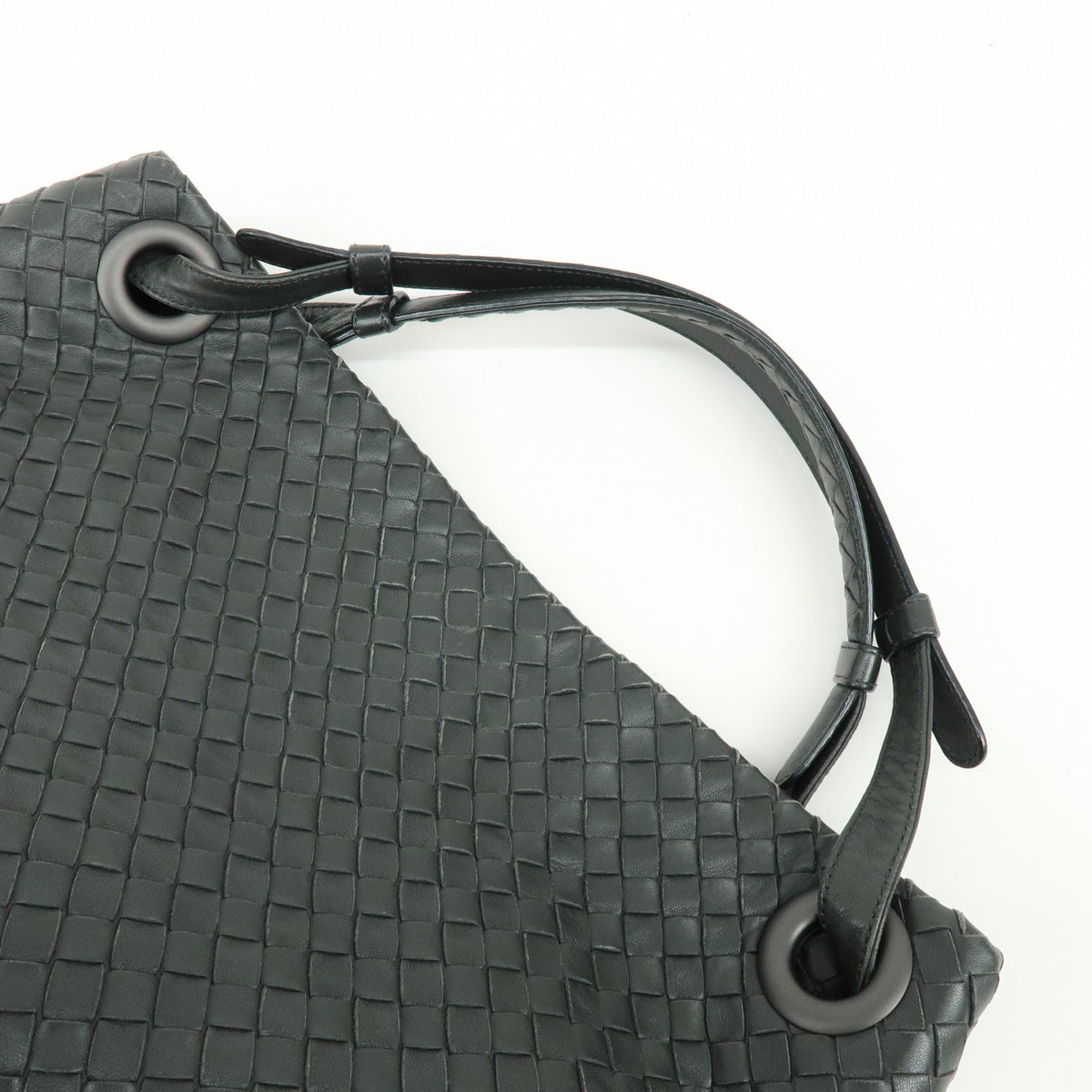 BOTTEGA VENETA Garda Intrecciato Leather Shoulder Bag Hand Bag Black