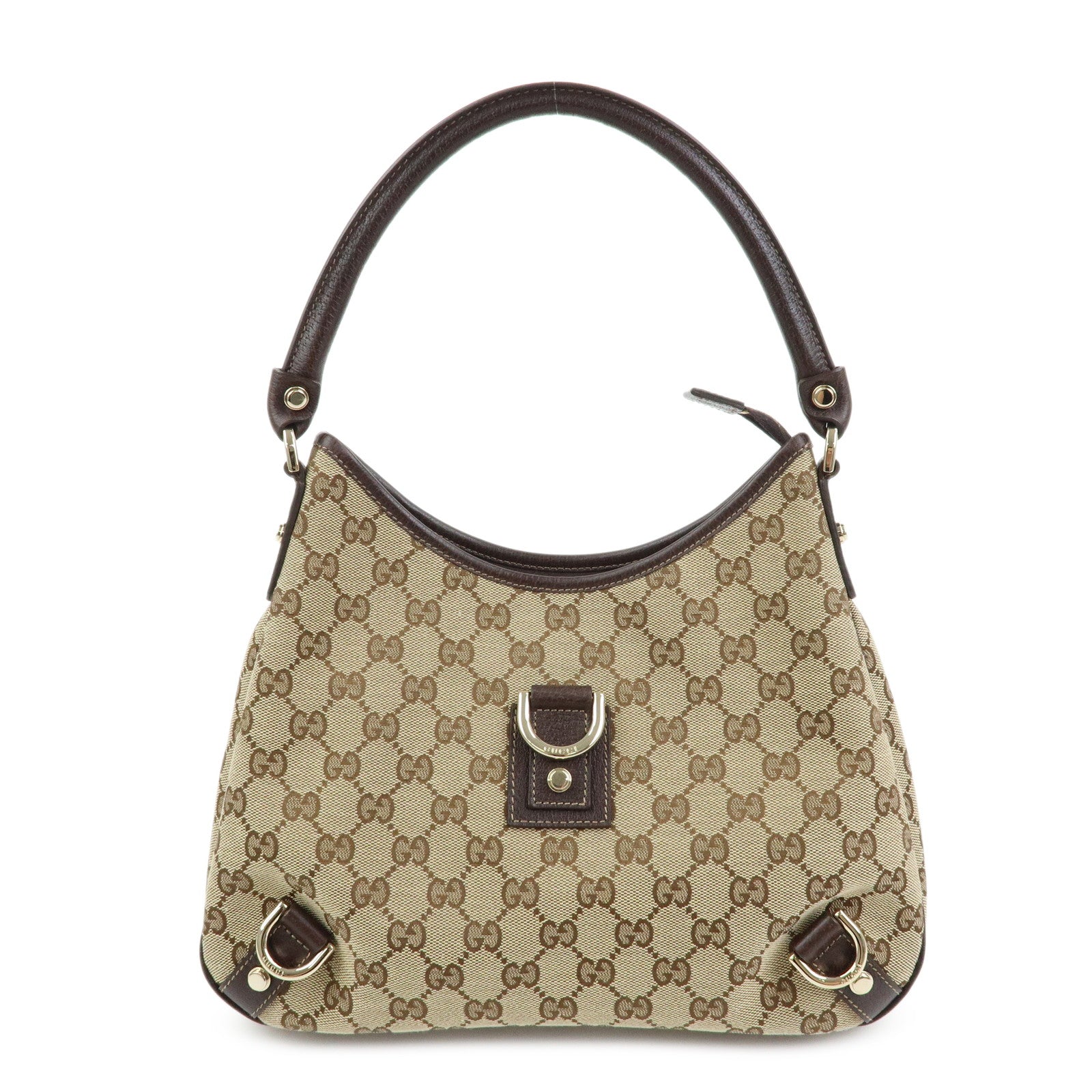 GUCCI Abby GG Canvas Leathe Shoulder Bag Hand Bag Beige Brown 130733