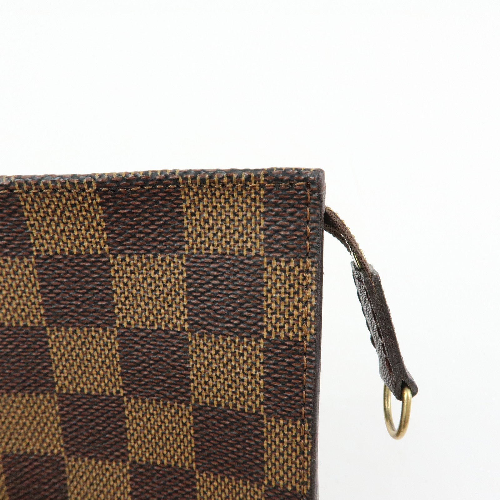 Louis Vuitton Damier Ebene Canvas Leather Pouch for Marais Bag Brown