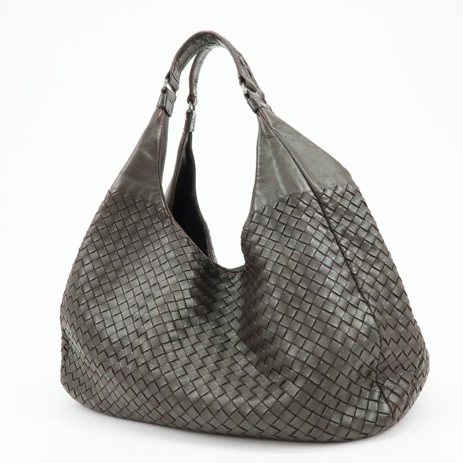 BOTTEGA VENETA Intrecciato Campana Leather Shoulder Bag 124864