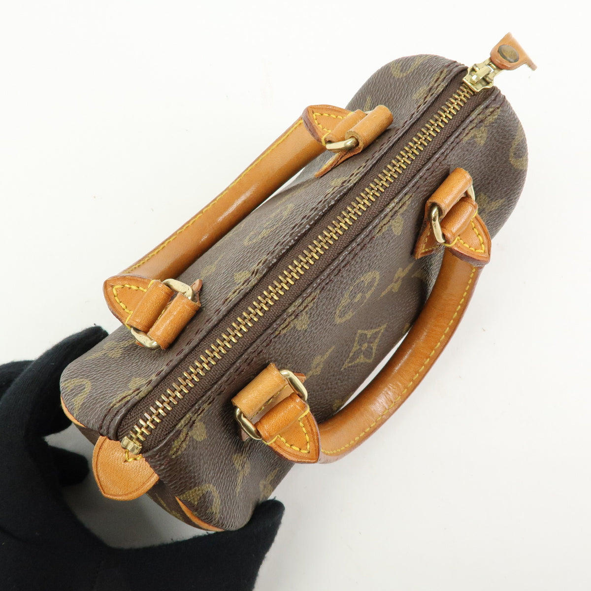 Louis Vuitton Monogram Mini Speedy Hand Bag Brown M41534