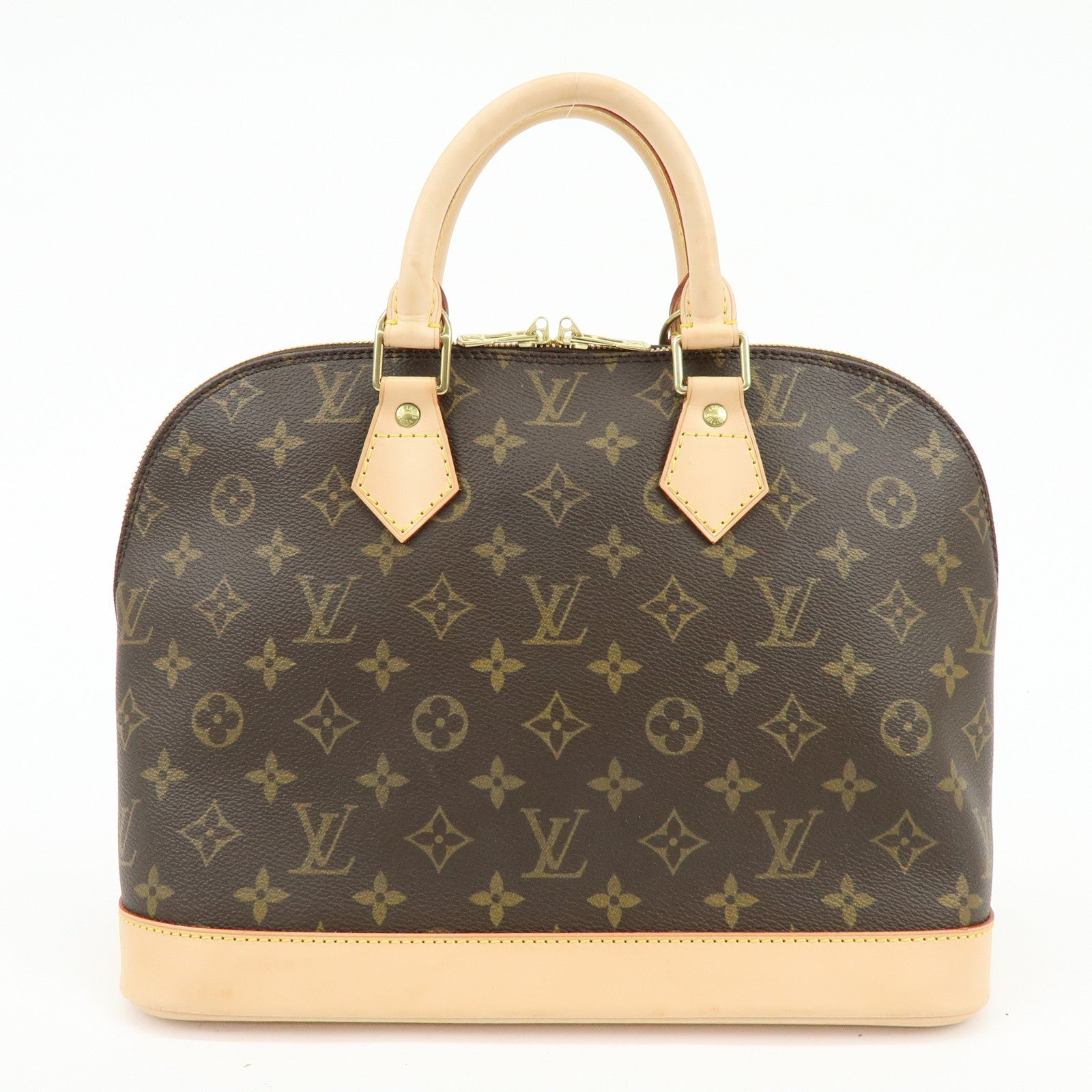 Louis Vuitton Monogram Alma PM Canvas Leather Hand Bag Brown M51130