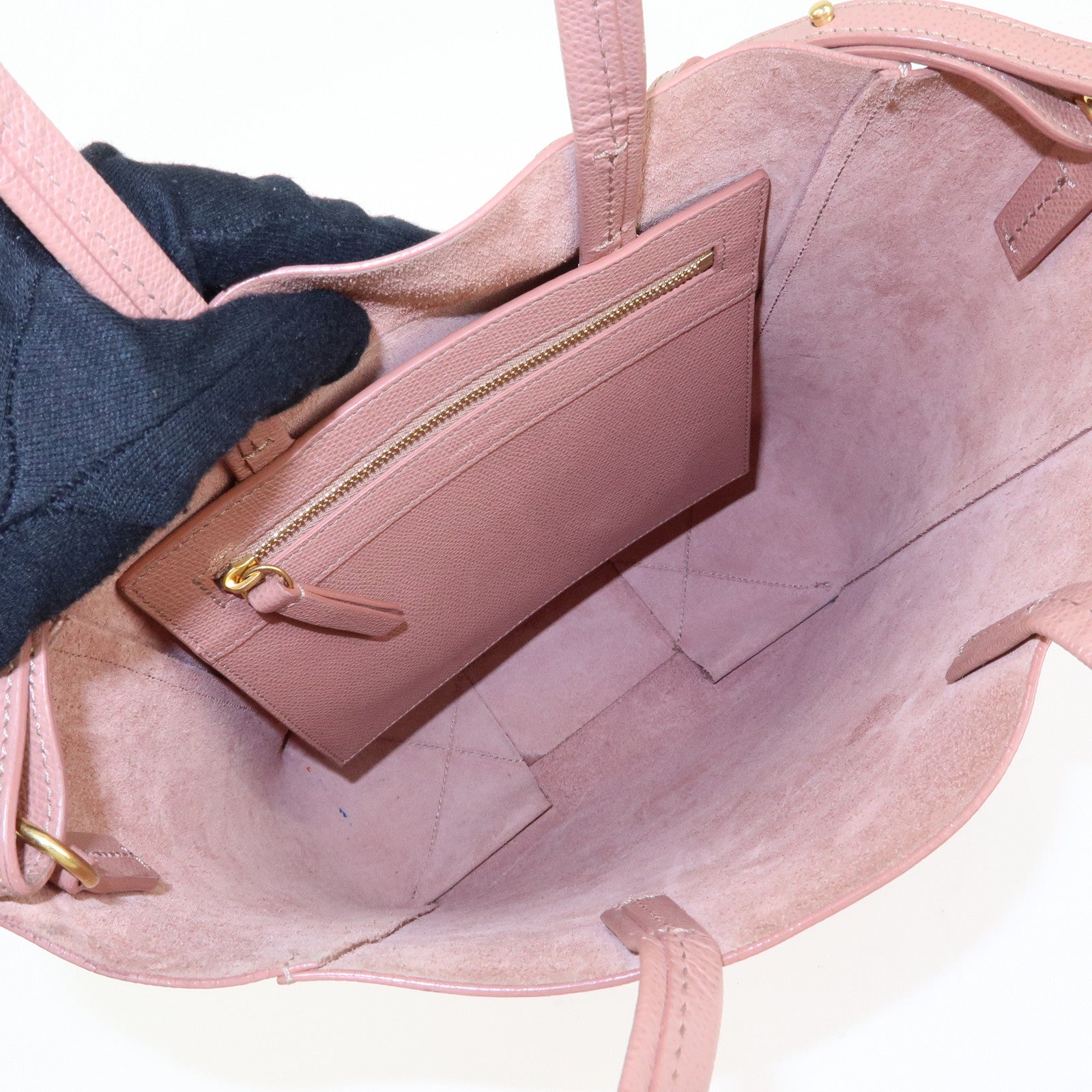 Celine Small Vertical Cabas Leather 2Way Bag Hand Bag Shoulder Bag Rose