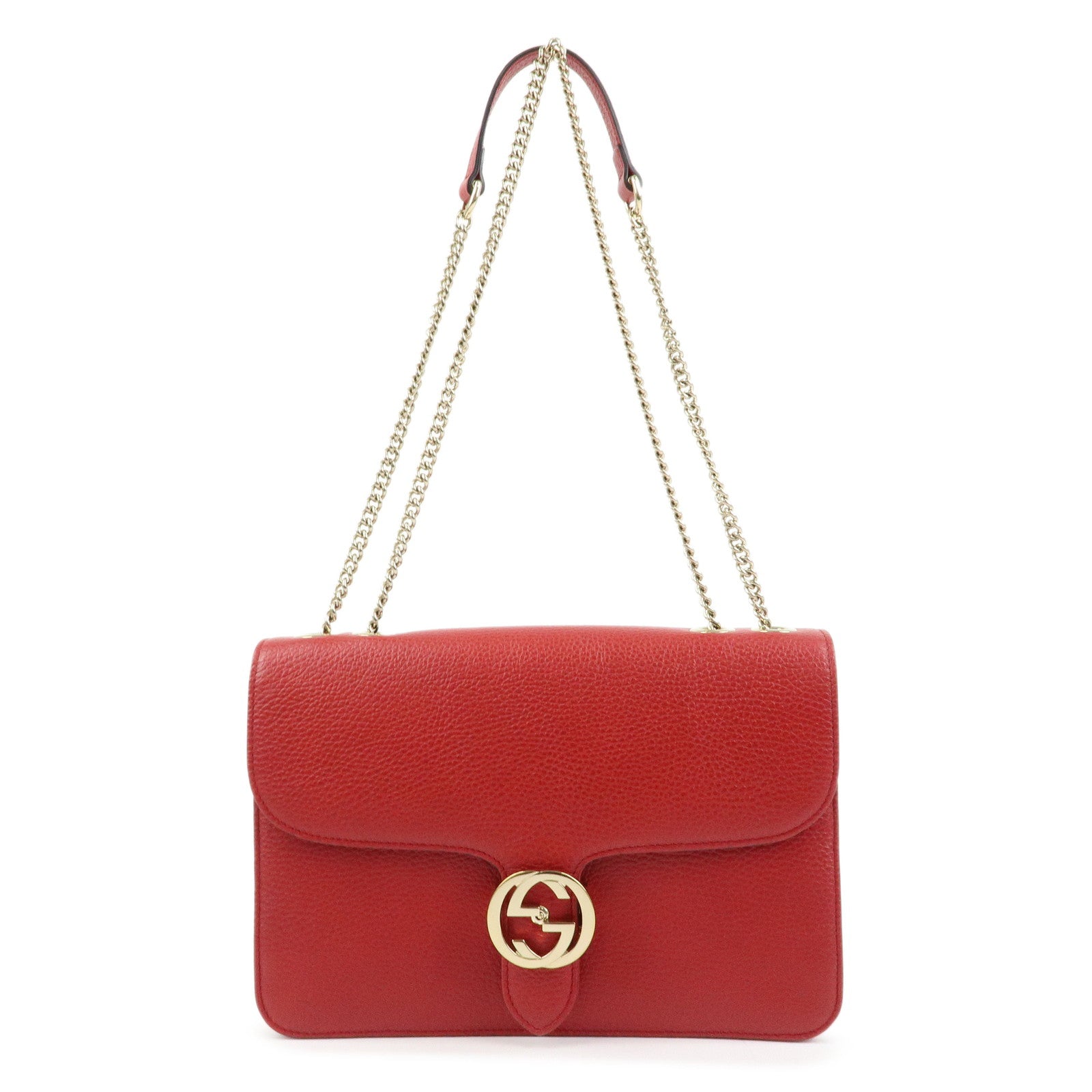 Gucci Interlocking G Leather Chain Shoulder Bag Crossbody Bag 510303