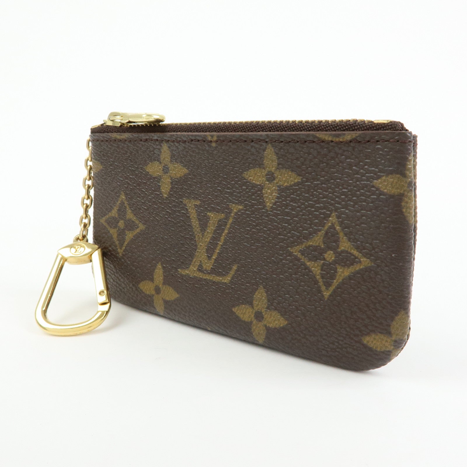 Louis Vuitton Monogram Pochette Cles Coin Case Key Case Brown M62650