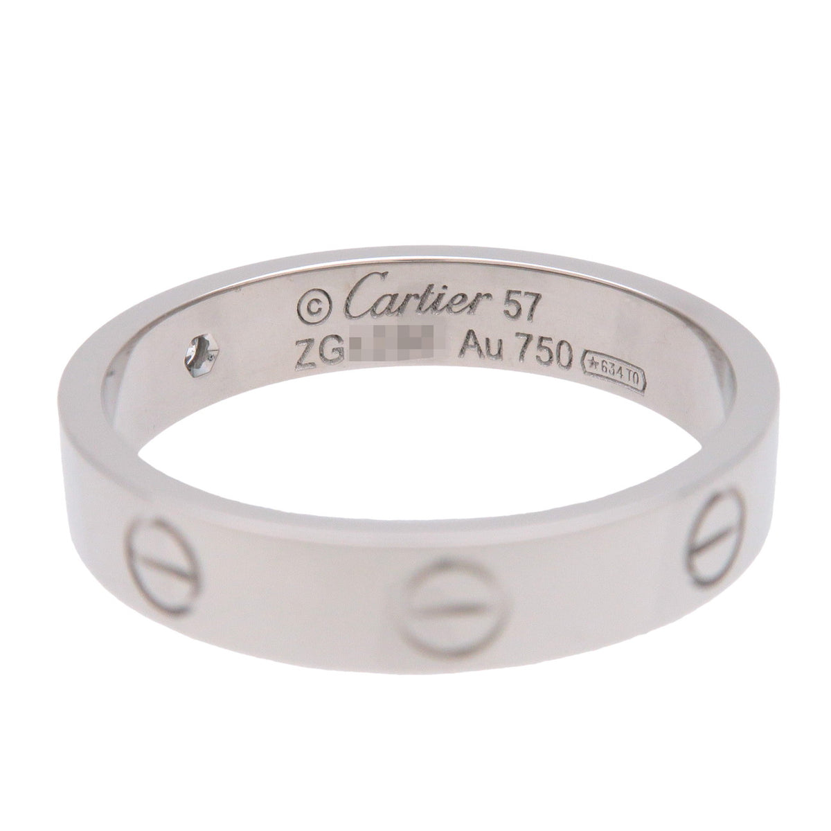 Cartier Mini Love  1P Diamond Ring K18 750WG #57 US8 EU57 HK18