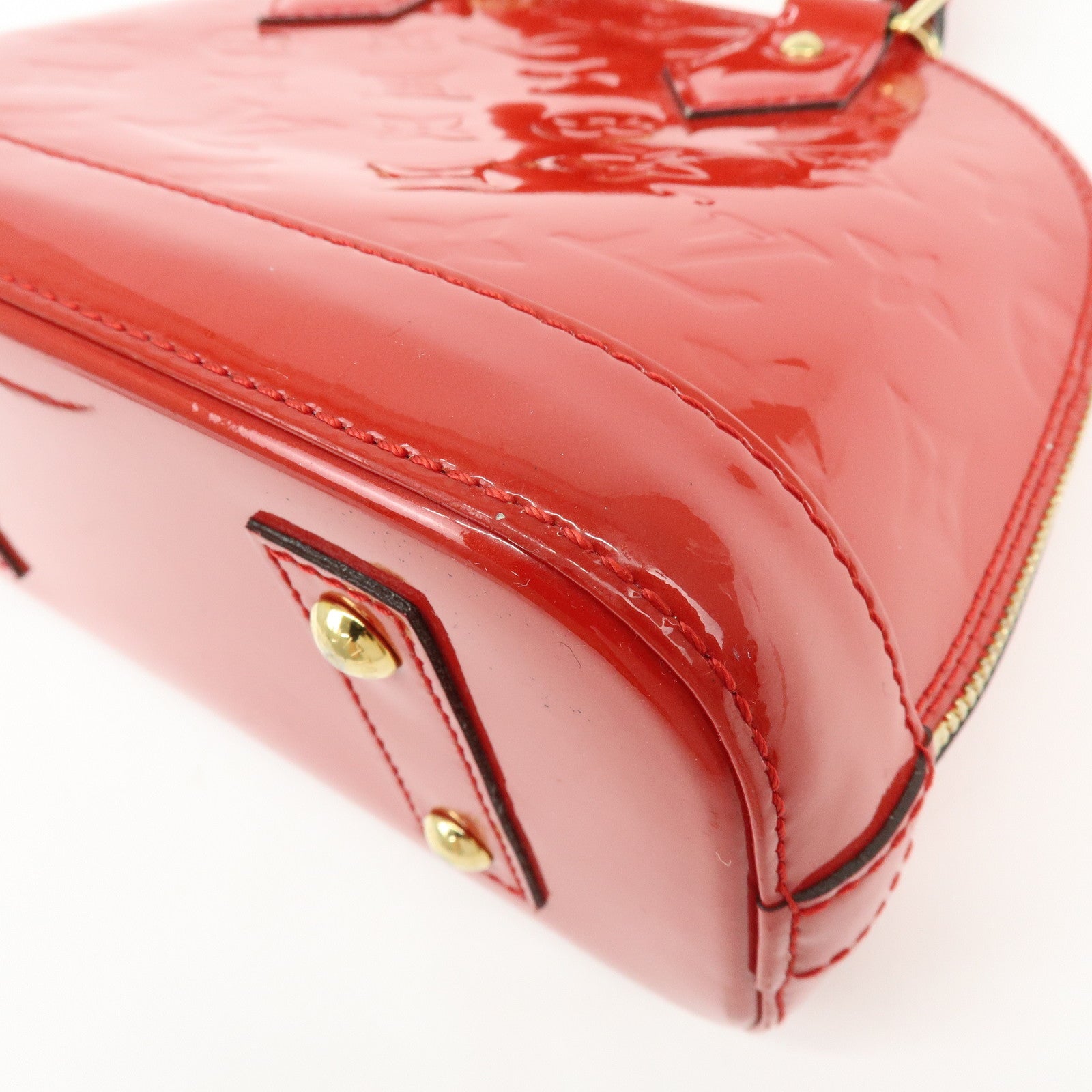 Louis Vuitton Monogram Vernis Alma BB 2Way Hand Bag Cerise M90174