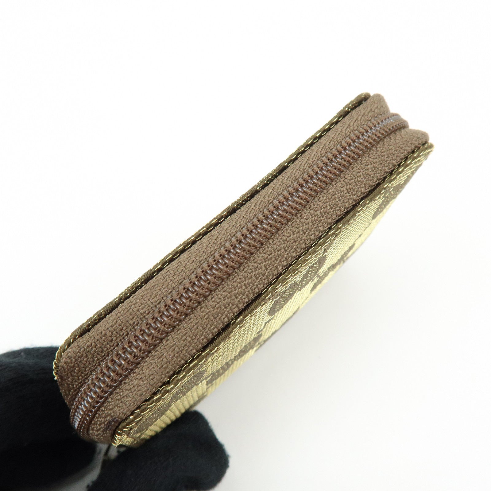 GUCCI GG Canvas Compact Coin Case Coin Purse Brown Khaki 030・0416