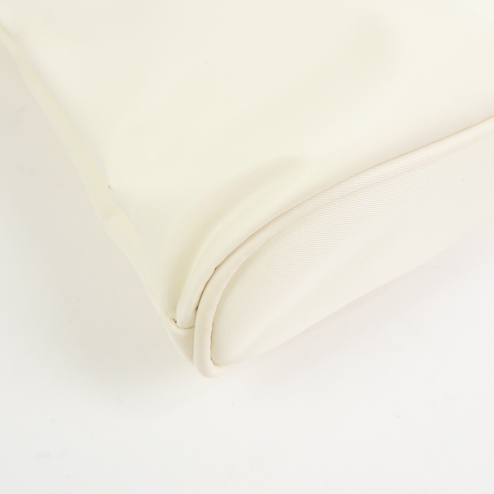 Celine Circle Logo Nylon Cotton Hand Bag Off White Yellow Multicolor