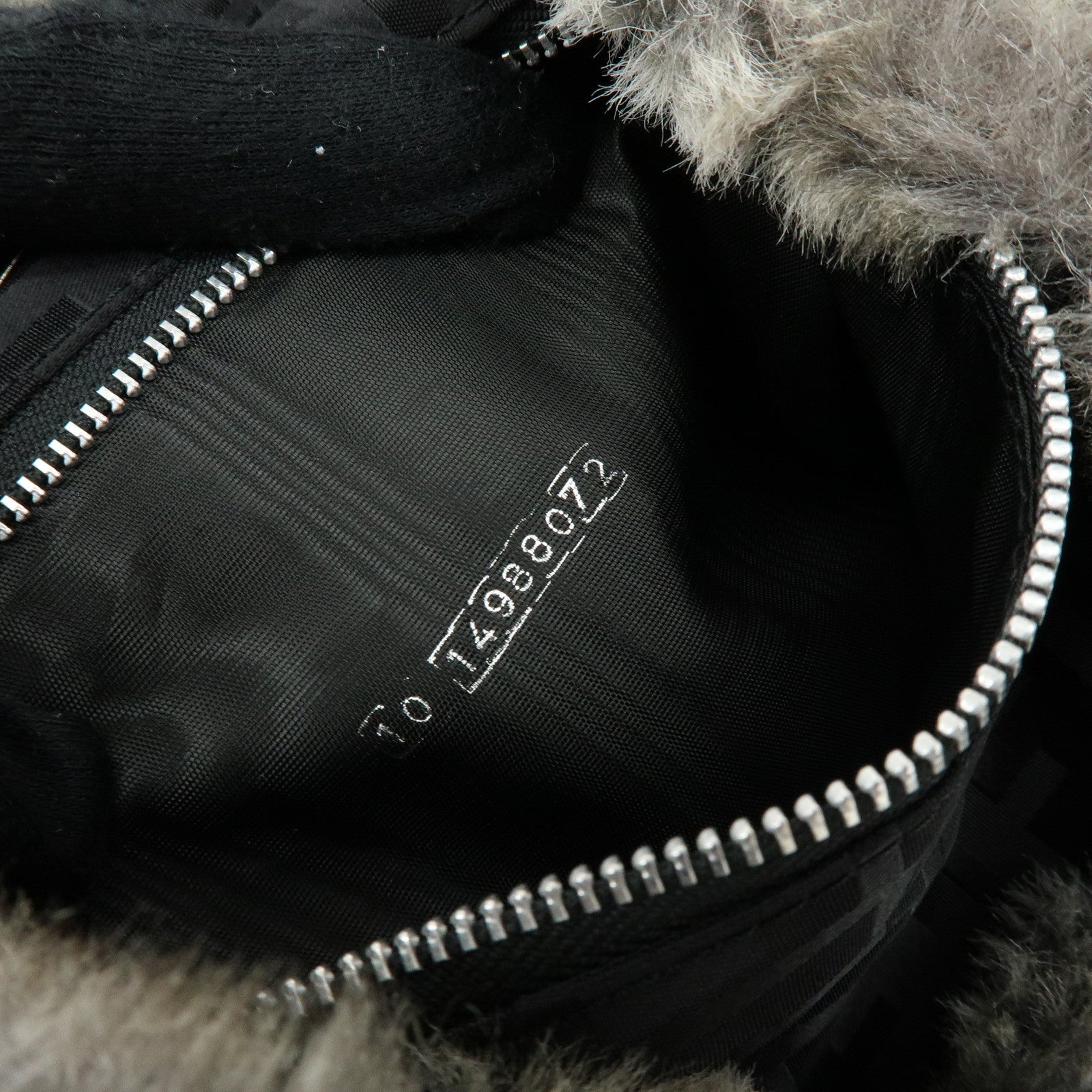FENDI Zucca Mink like Fur Suede Backpack Rucksuck Gray