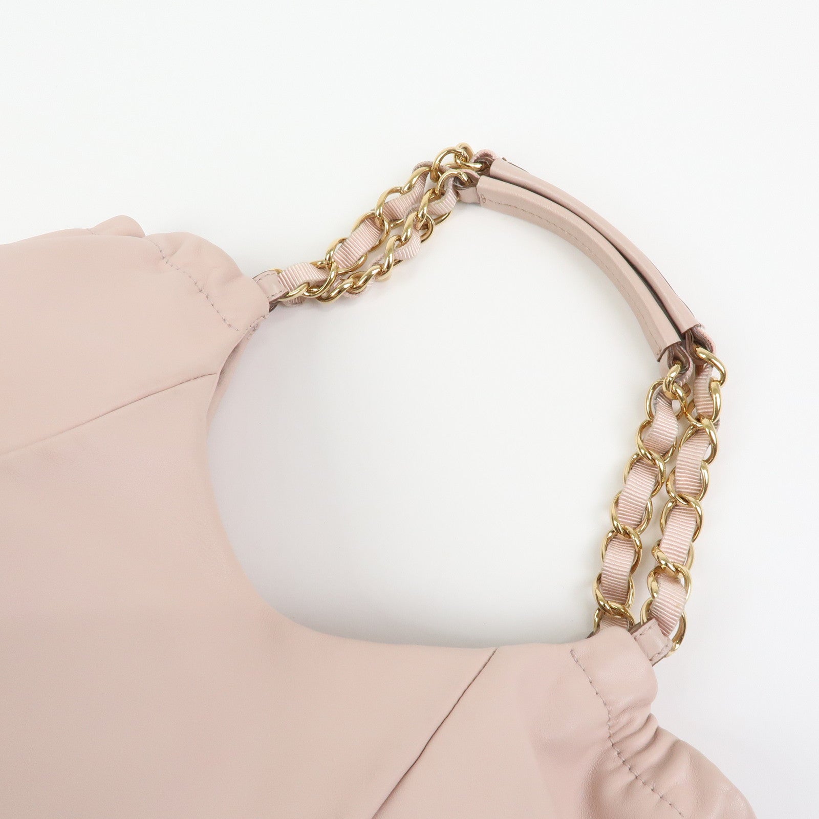 Ferragamo Vara Ribbon Leather Chain Shoulder Bag  Pink