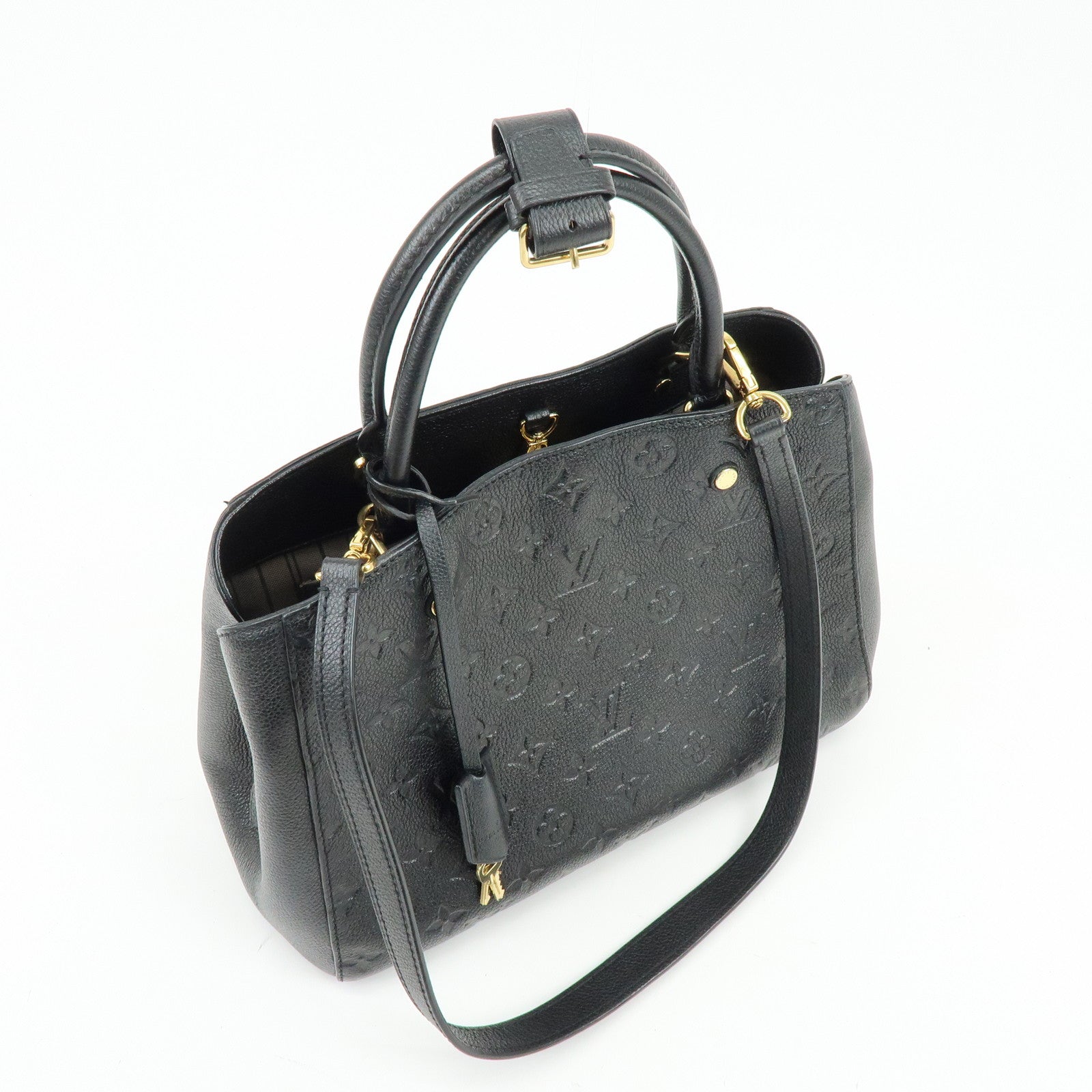 Louis Vuitton Monogram Empreinte Montaigne MM 2Way Hand Bag Noir M41048