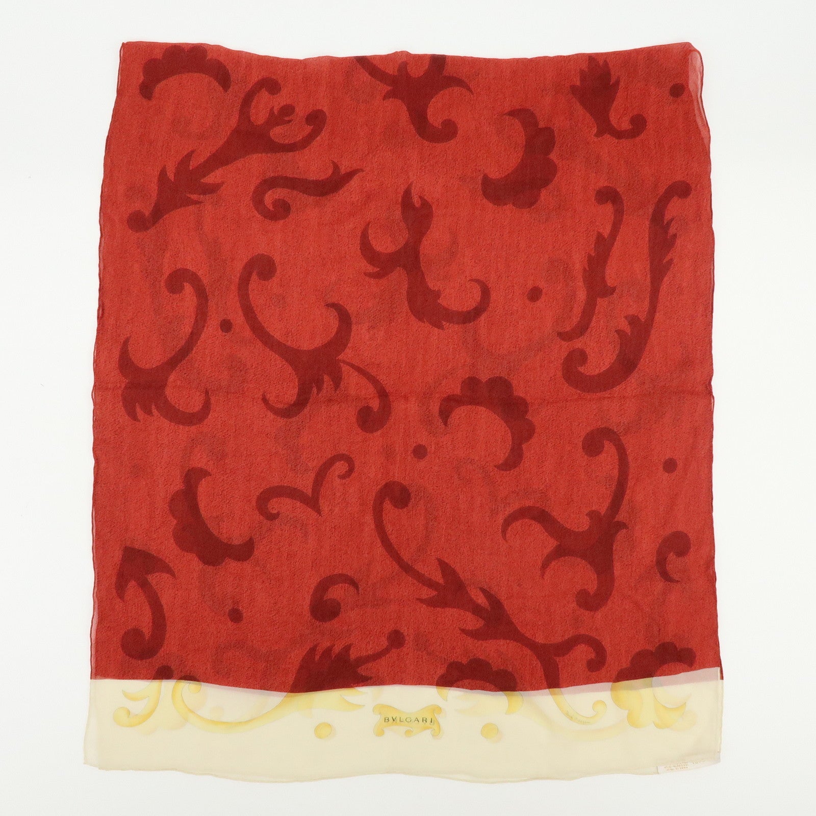 BVLGARI Set of 2 Silk 100% Scarf Balloon Motif Black Red Gold