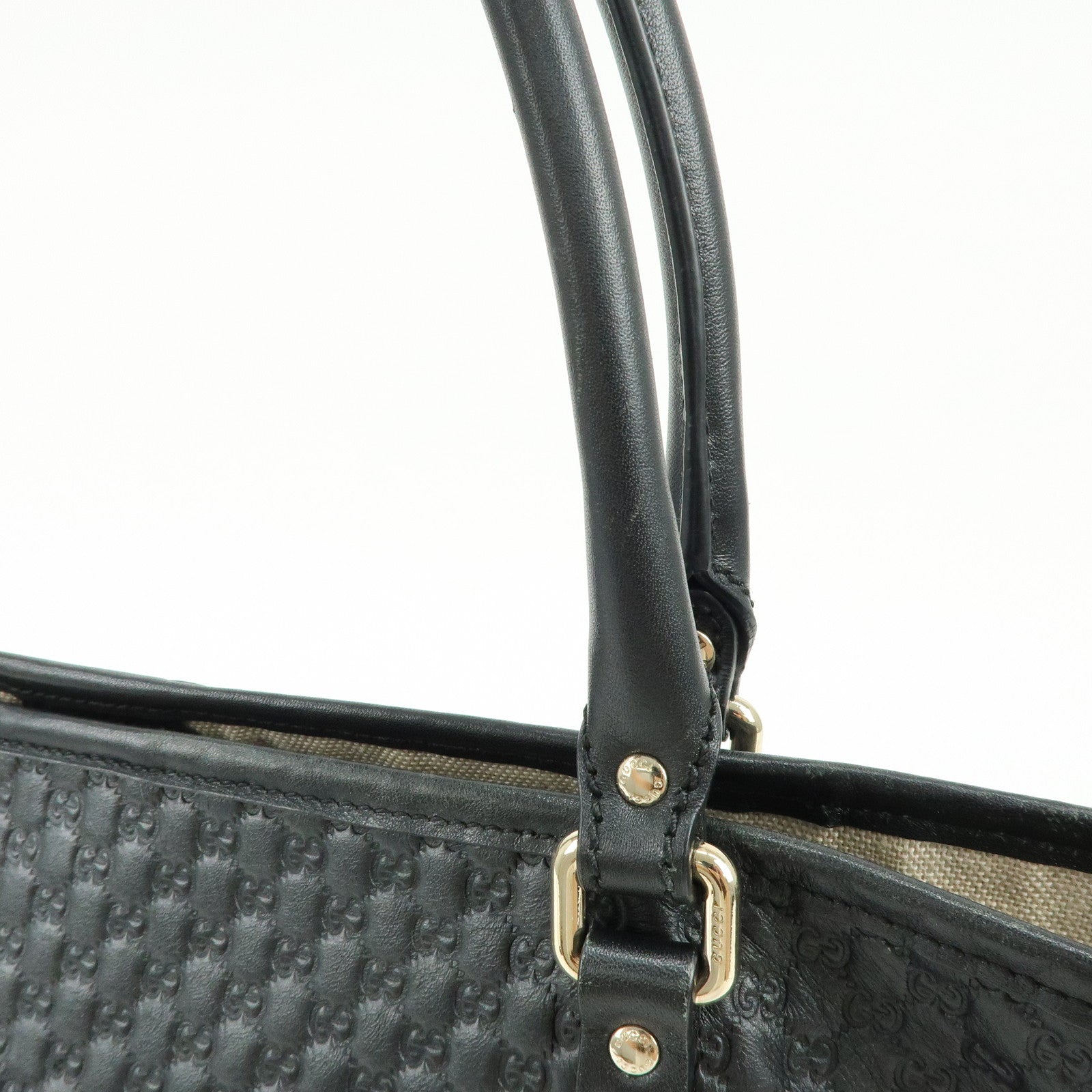 GUCCI Microguccissima Leather Tote Bag Shoulder Bag Black 449647