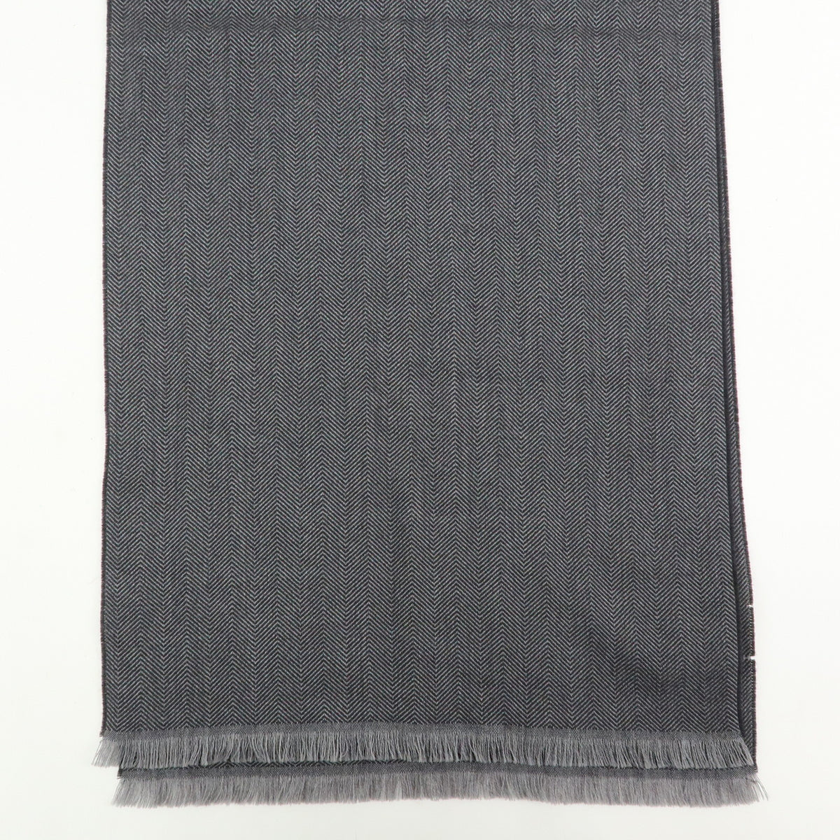 GUCCI Historia Wool 100% Scarf Crest Herringbone Gray