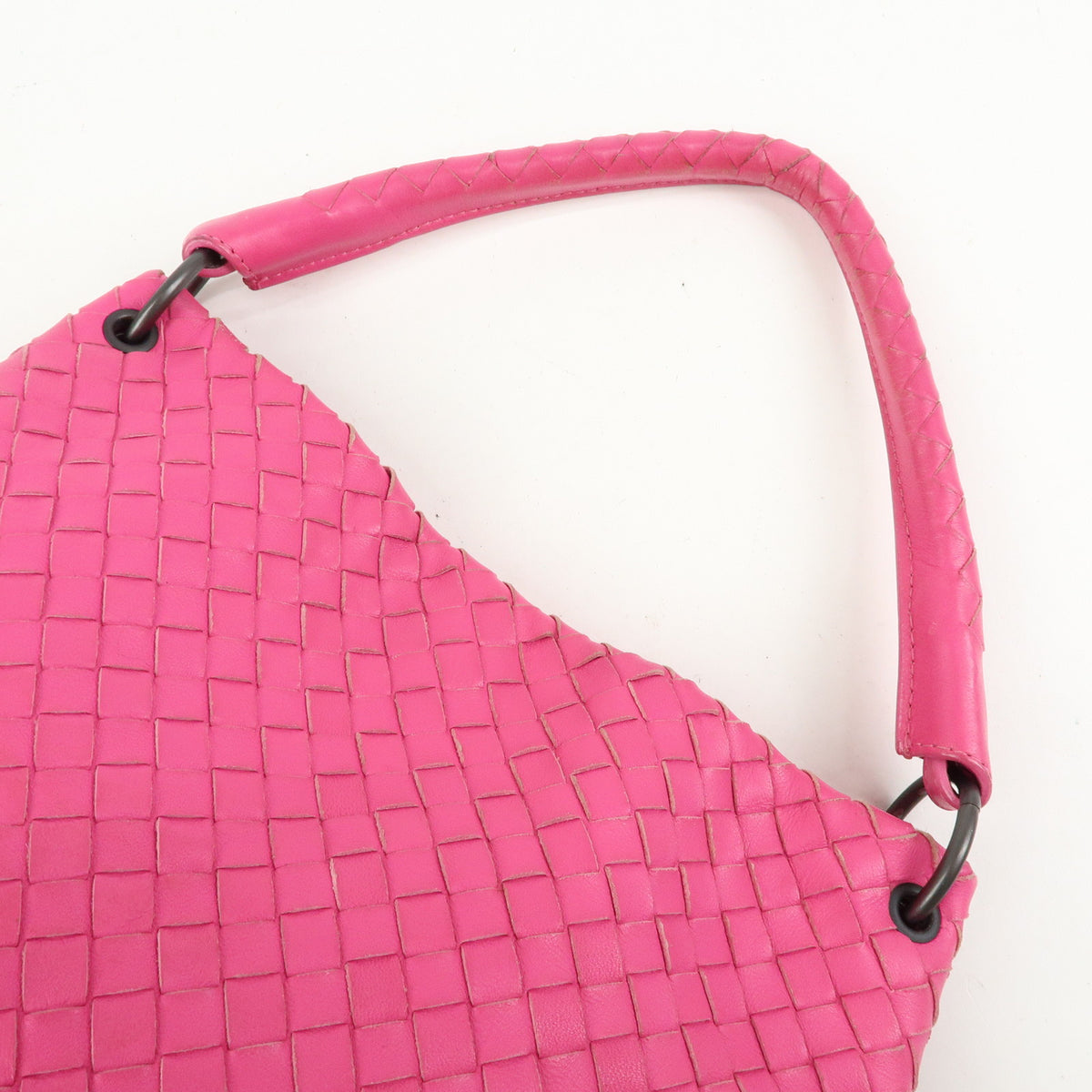 BOTTEGA VENETA Intrecciato Leather Bucket Shoulder Bag Pink