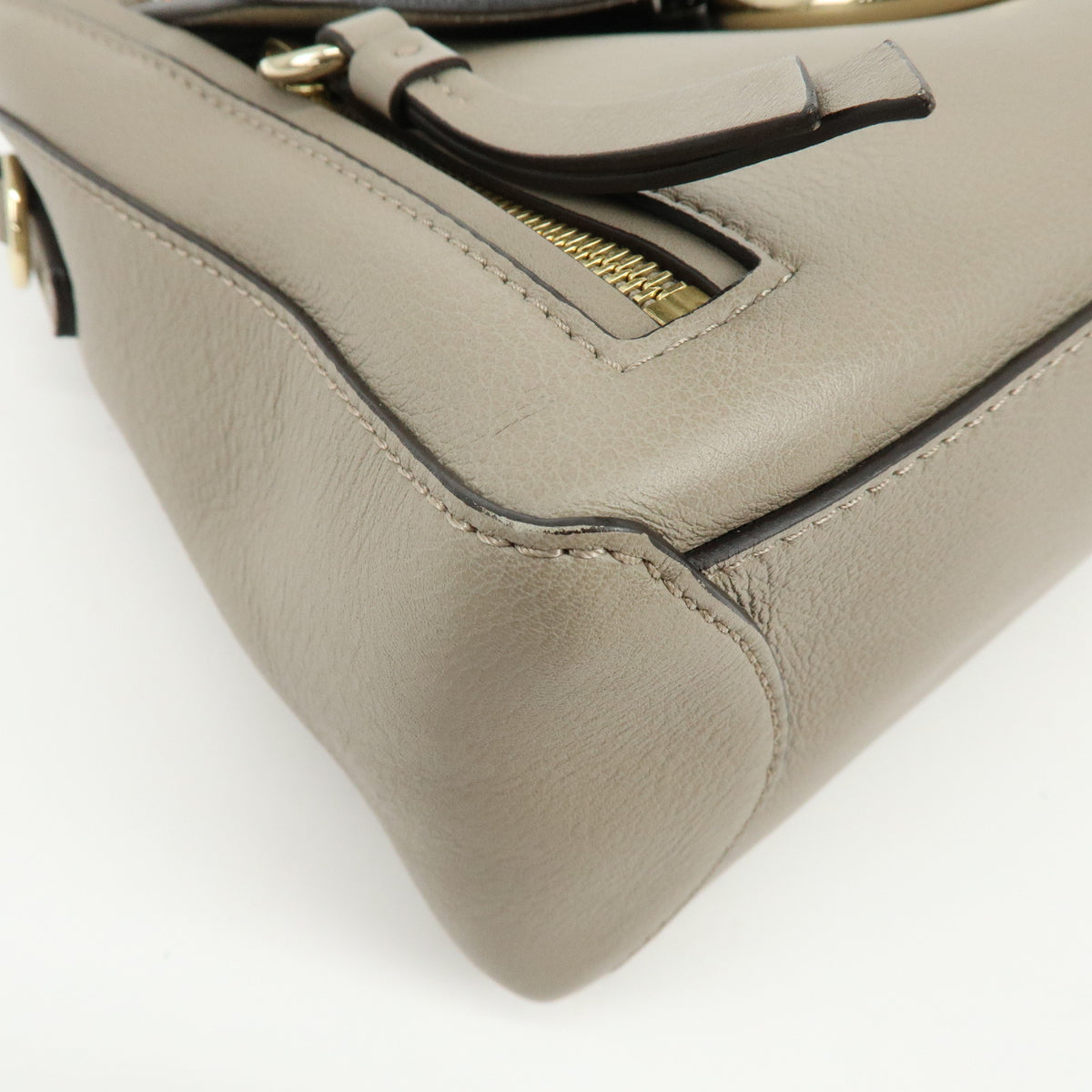 Chloe Faye Day Leather 2Way Bag Hand Bag Shoulder Bag Greige