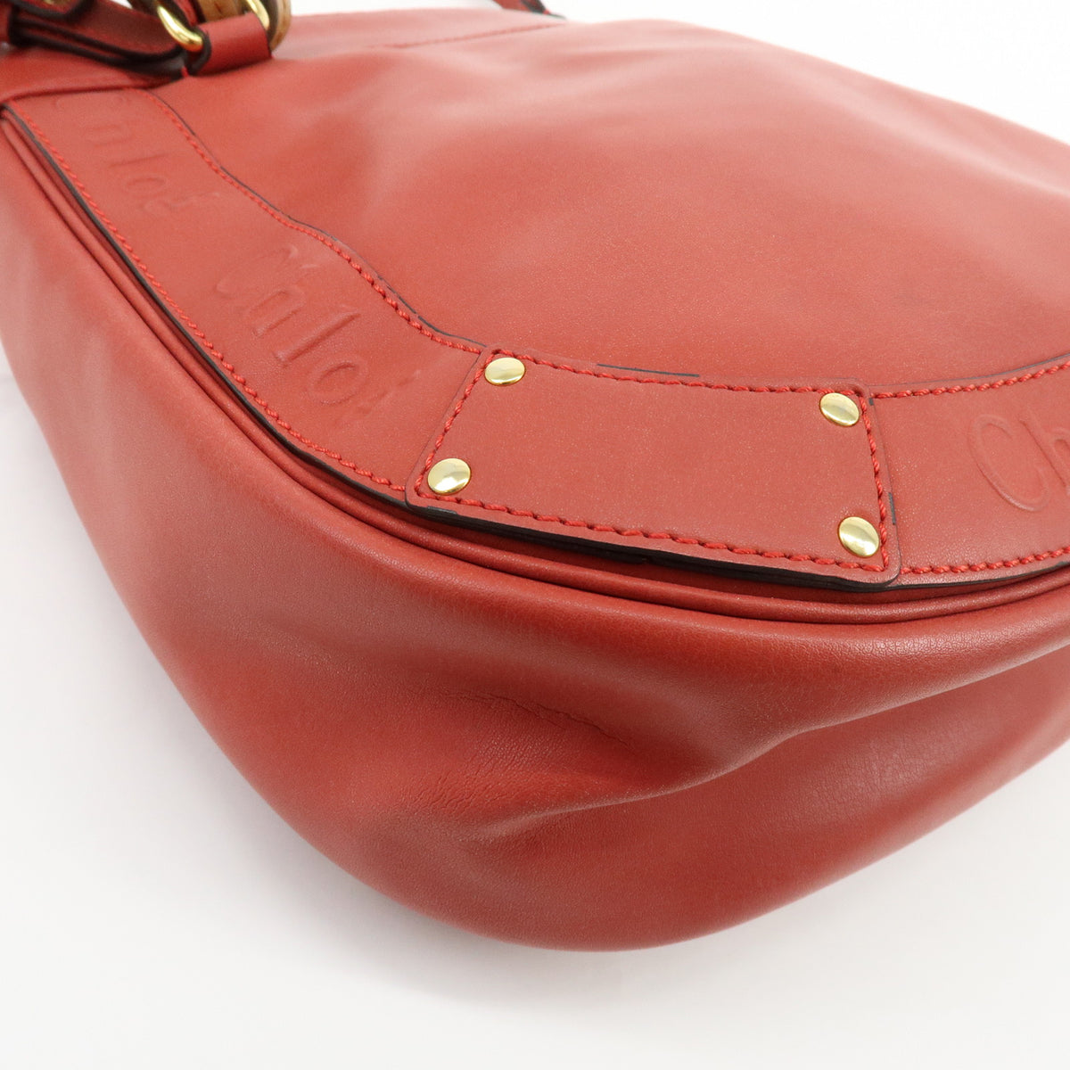 Chloe Eden Leather Shoulder Bag Crossbody Bag Tassel Red