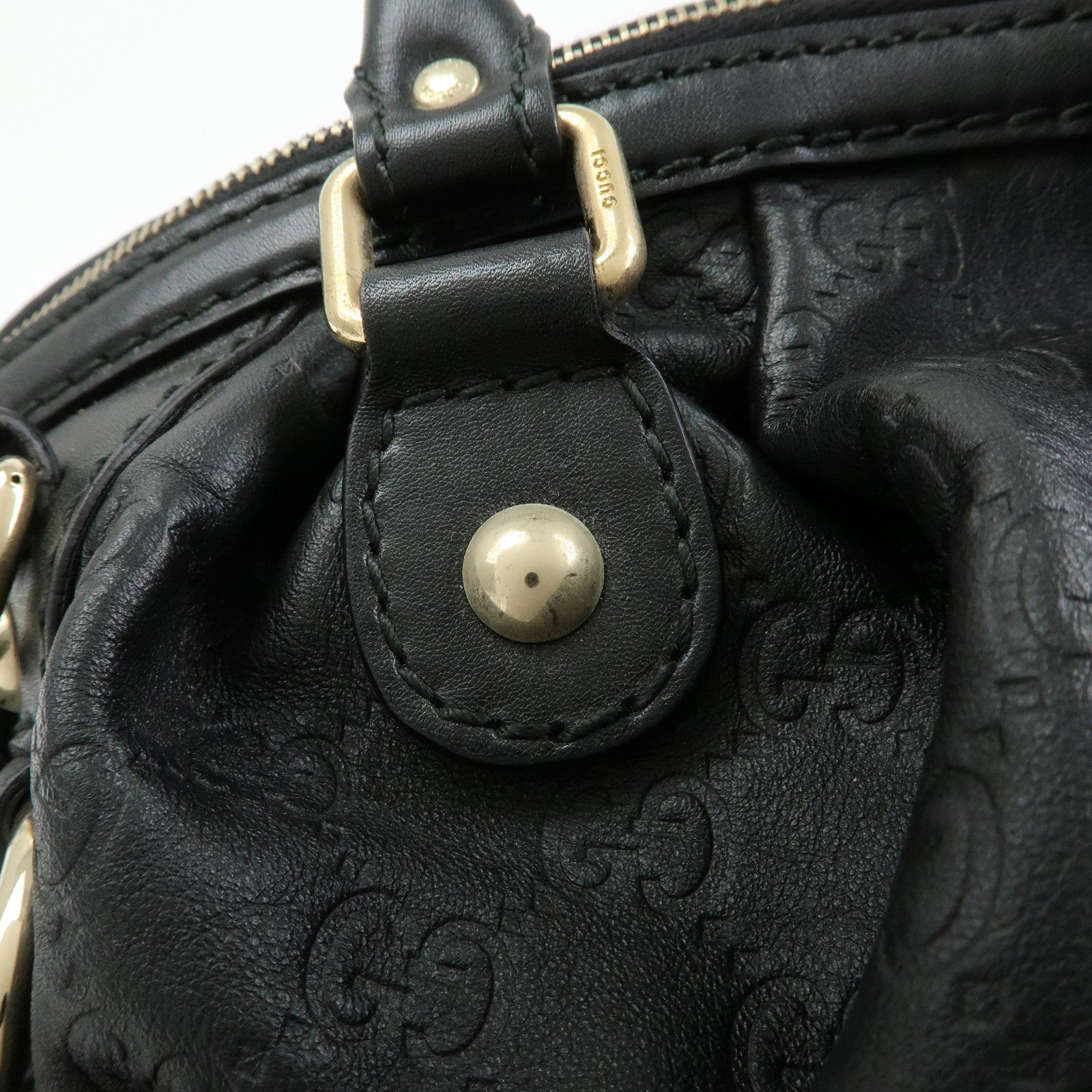 GUCCI Sukey Guccissima Leather 2Way Shoulder Bag Black 223974