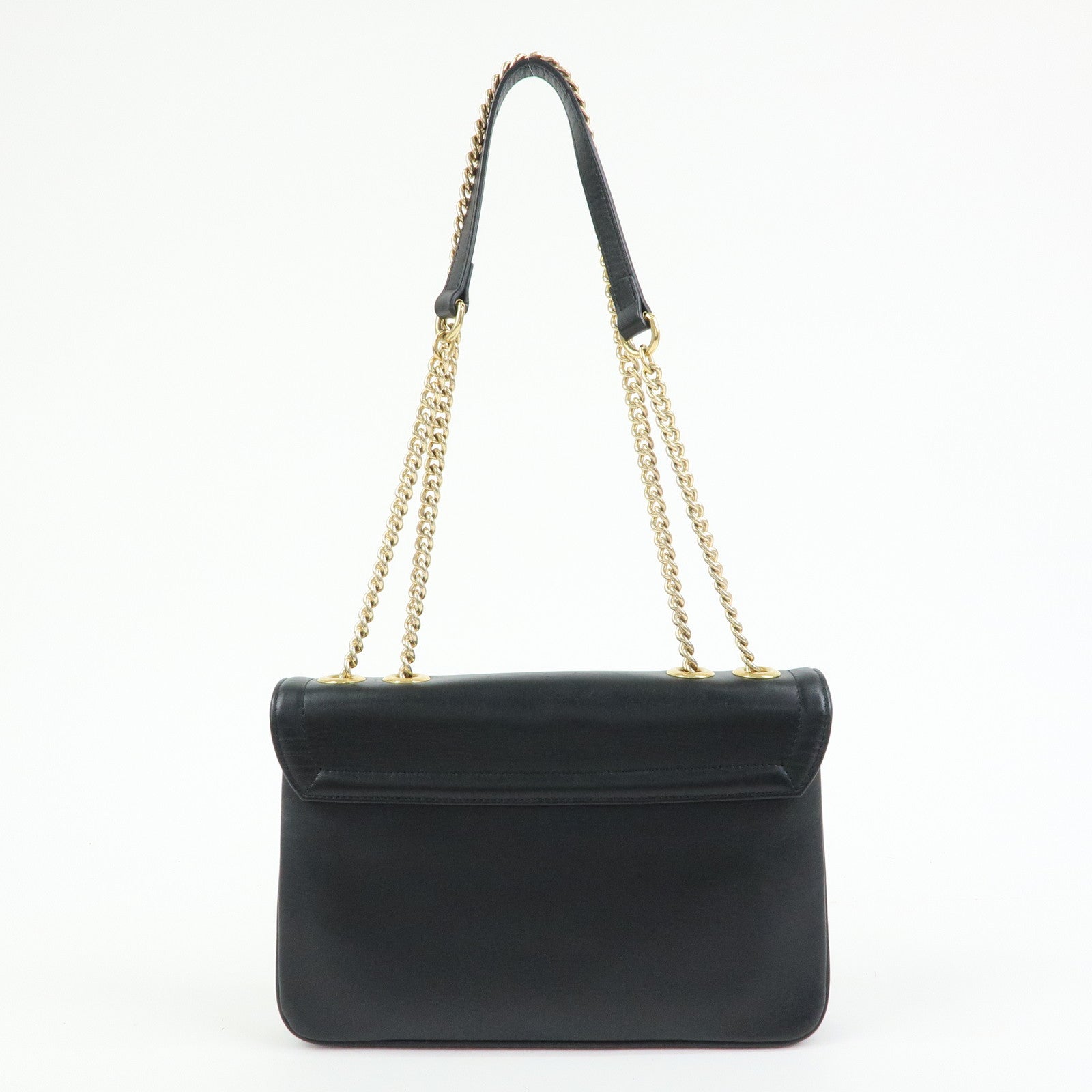 GUCCI Rajah Tiger Head Leather Chain Shoulder Bag Black 537241