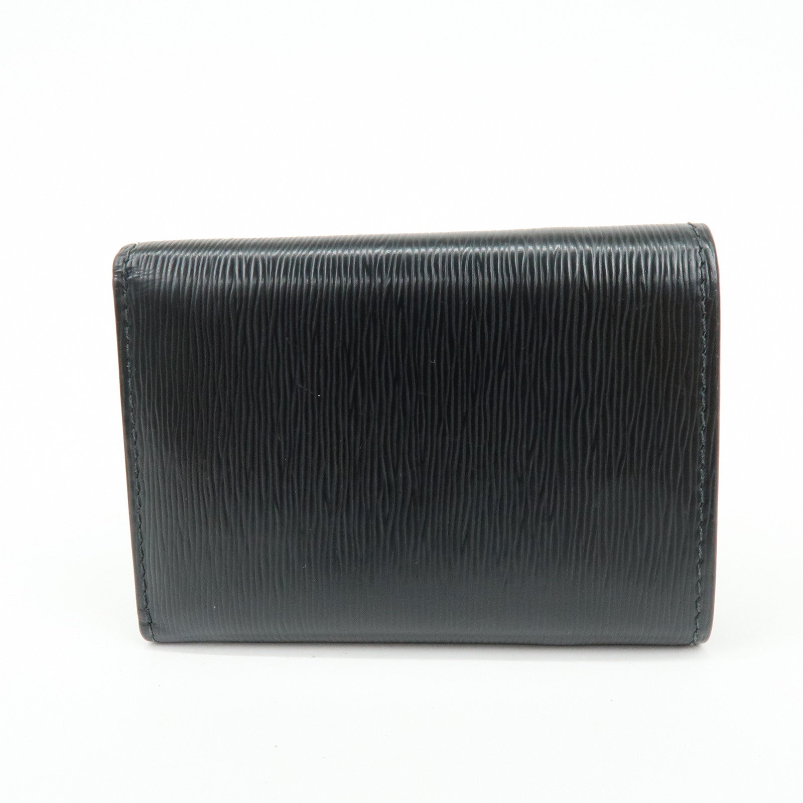 PRADA Vitello Move Leather Tri-fold Compact Wallet Black 1MH021