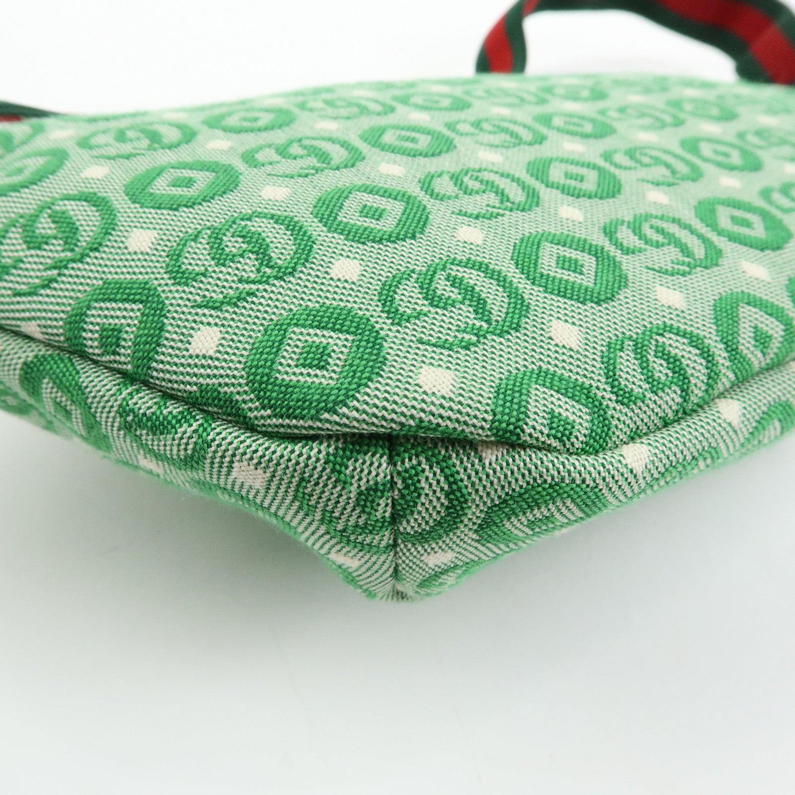 GUCCI Children's Sherry Canvas Leather Body Bag Waist Bag Green 502095
