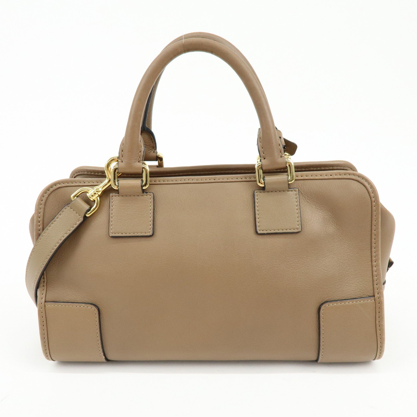 LOEWE Amazona 28 Leather 2Way Bag  Hand Bag Shoulder Bag Mocha