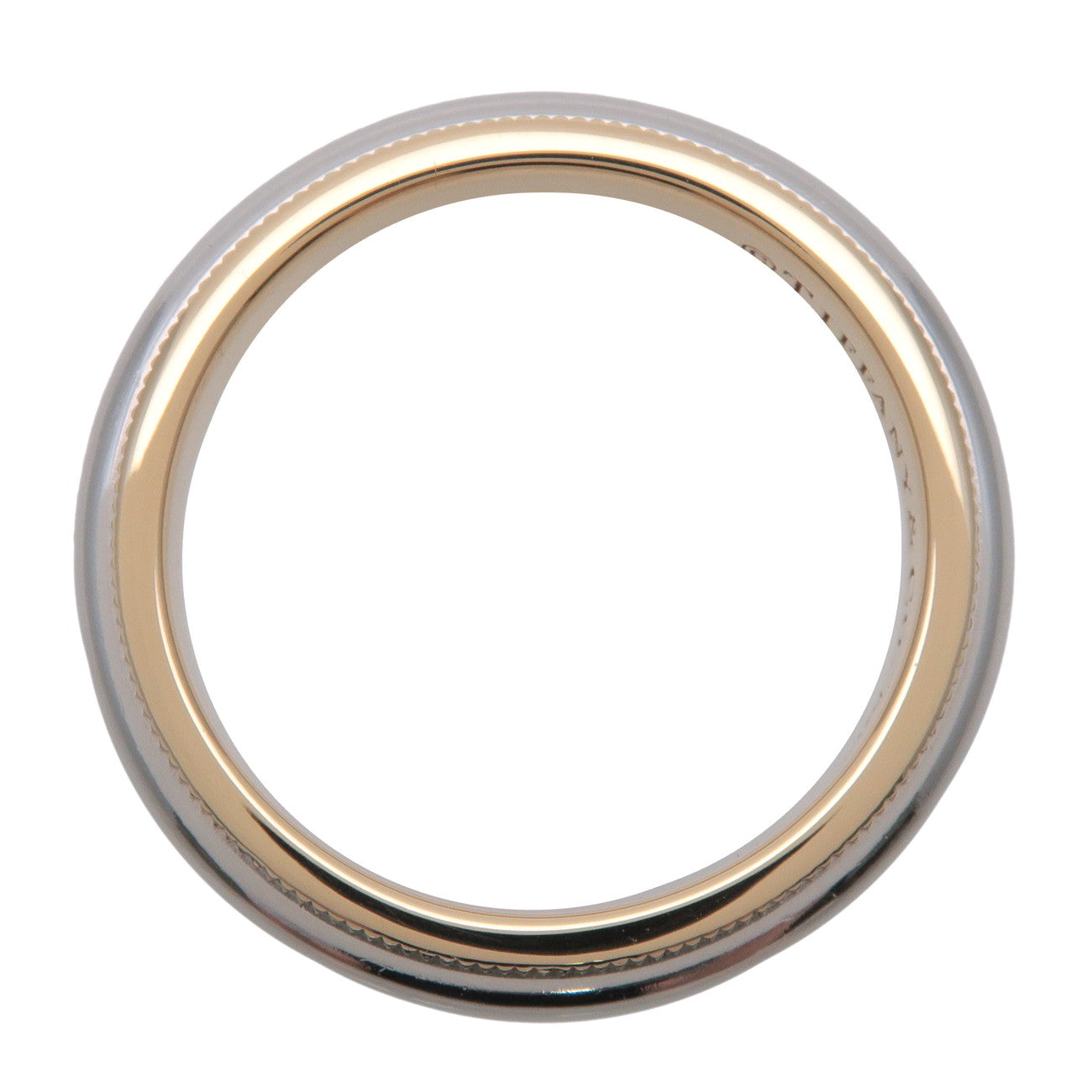 TiTiffany & Co Milgrain Band Ring PT950 K18 750YG US5.25 EU50