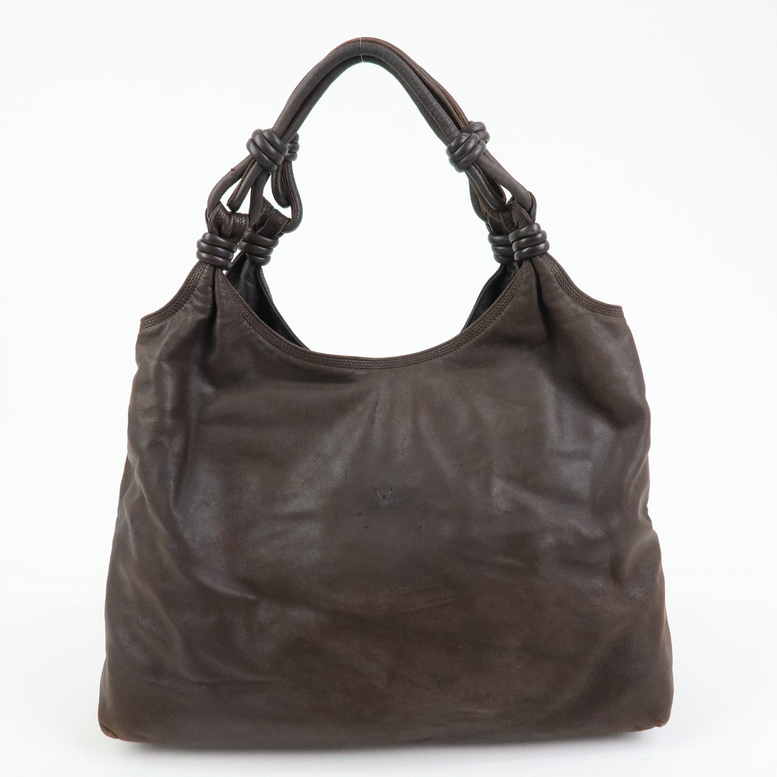 LOEWE Anagram Nappa Leather Shoulder Bag Tote Bag Brown