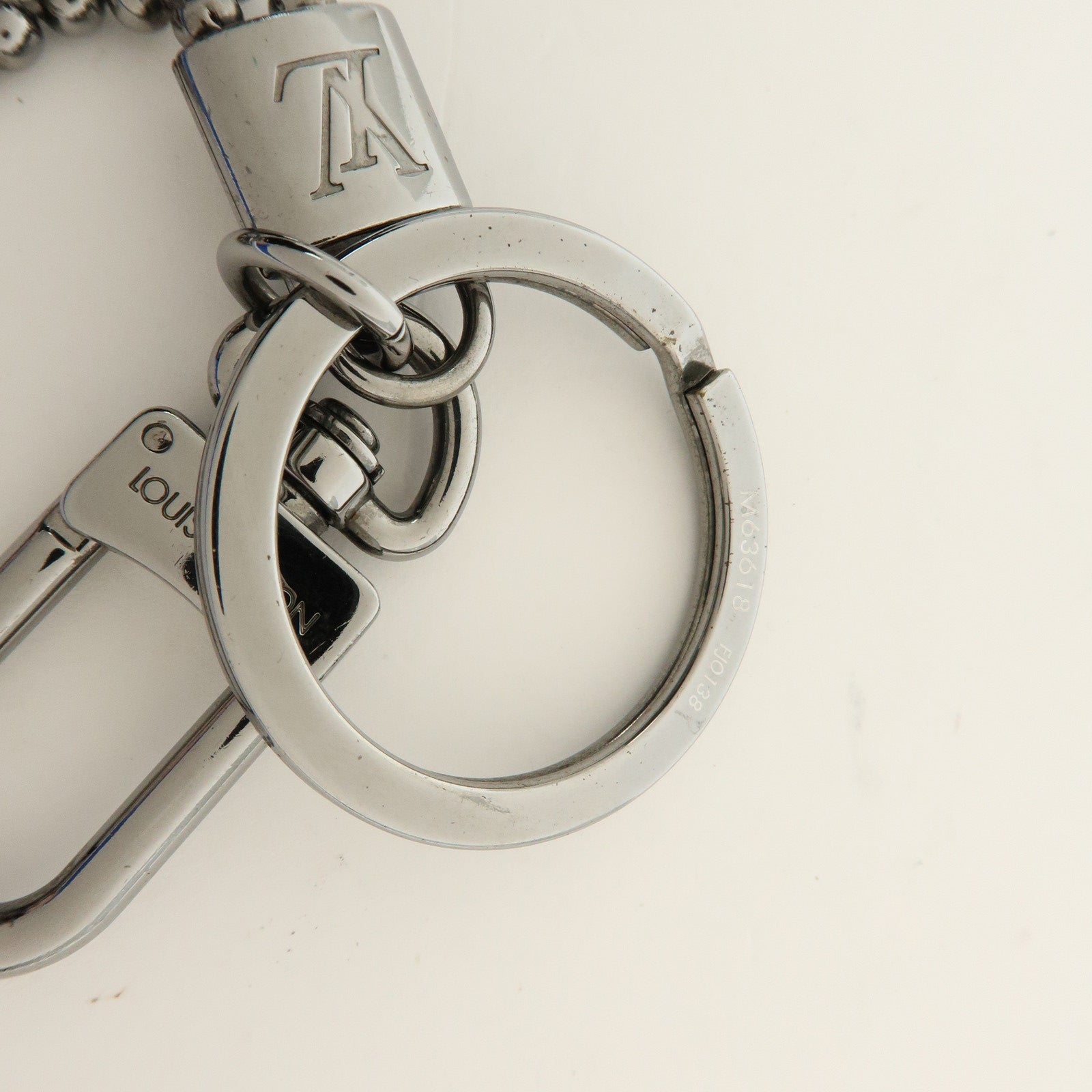 Louis Vuitton Monogram Eclips Porte Cles Tab ID Metal Key Chain M63618