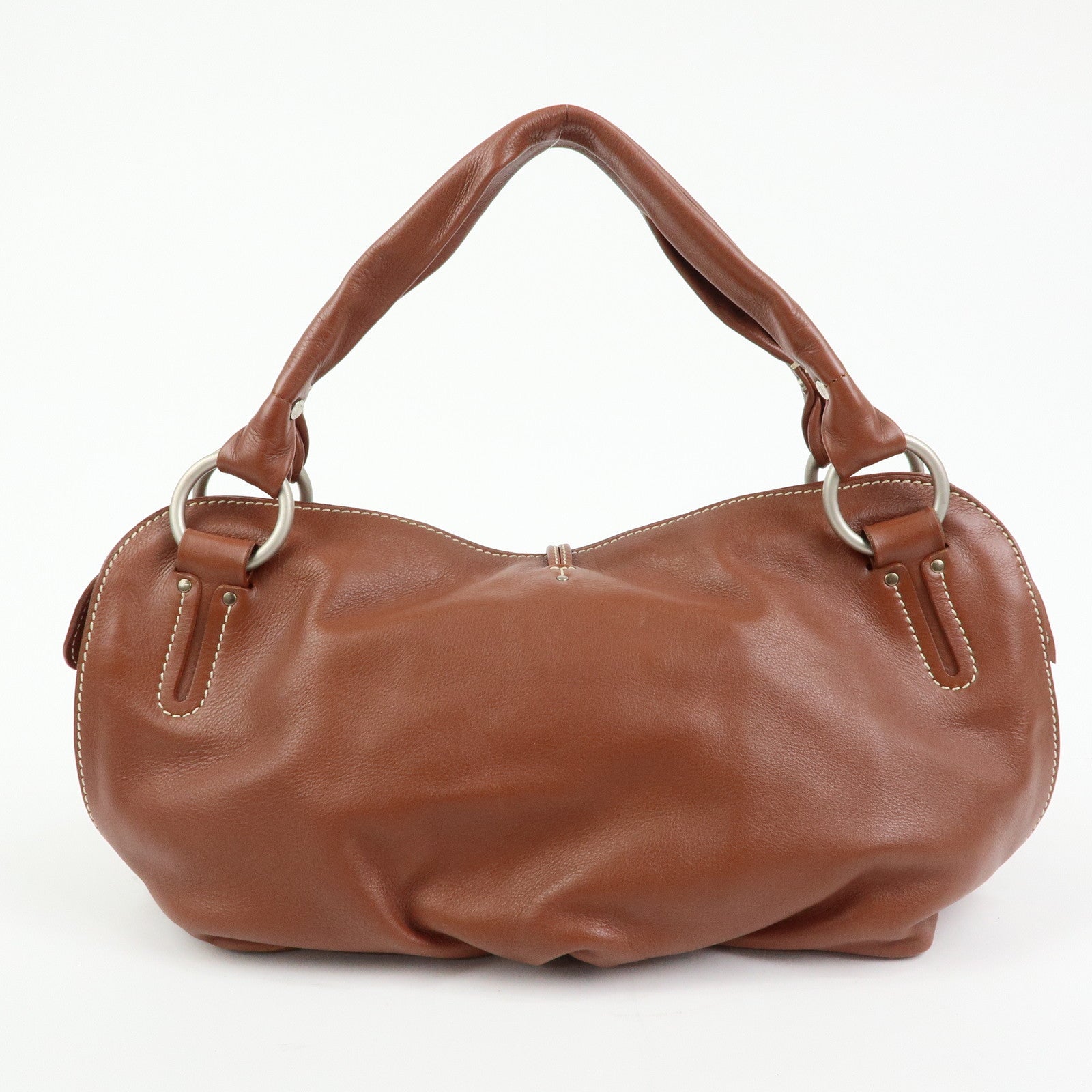 CELINE Bittersweet Leather Shoulder Bag Tote Bag Brown