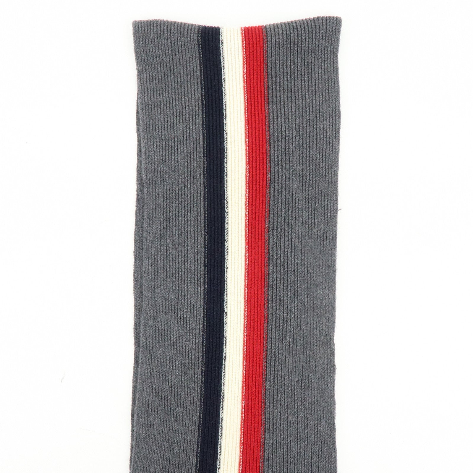 Moncler Wool 100% Scarf Stole Tri-color Gray Navy White Red